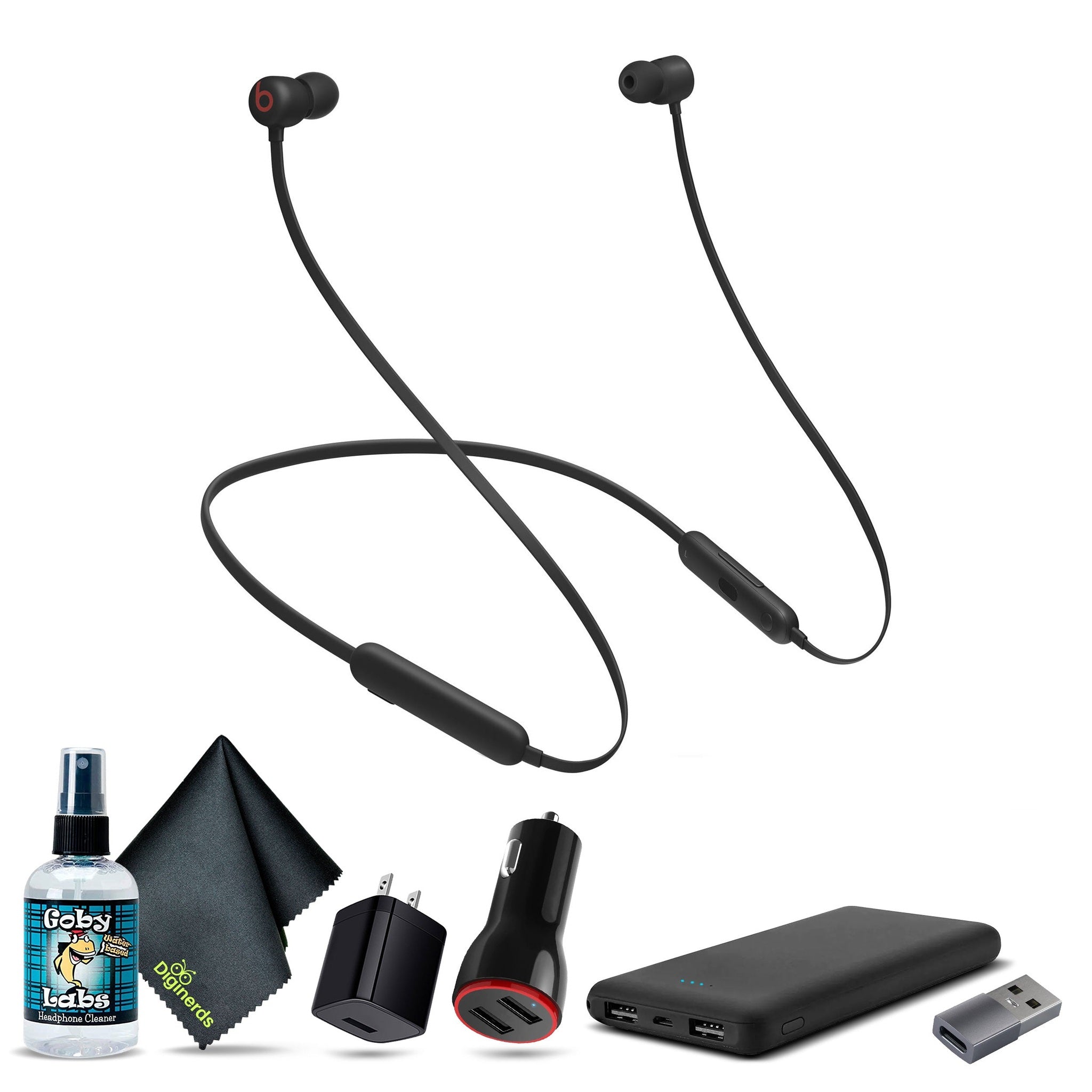Beats Flex Wireless In-Ear Headphones Black Bundle and Accessories Beats
