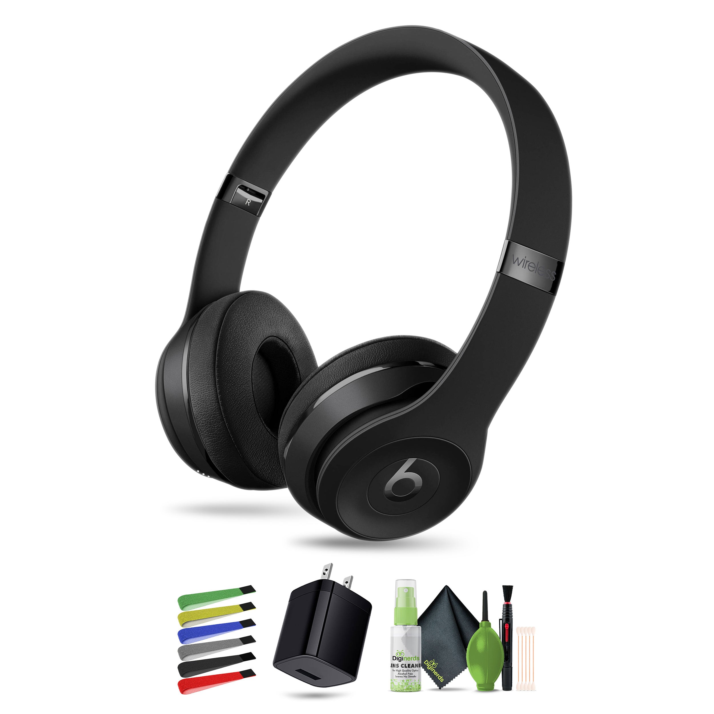Beats Solo3 Wireless On-Ear Headphones (Matte Black / Icon) Bundle With Accessories