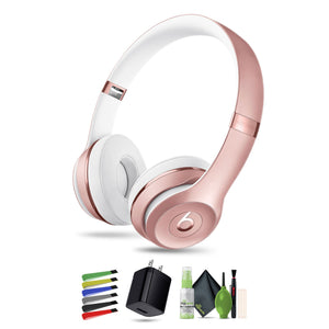 Beats Solo3 Wireless On-Ear Headphones Rose Gold Bundle With Accessories