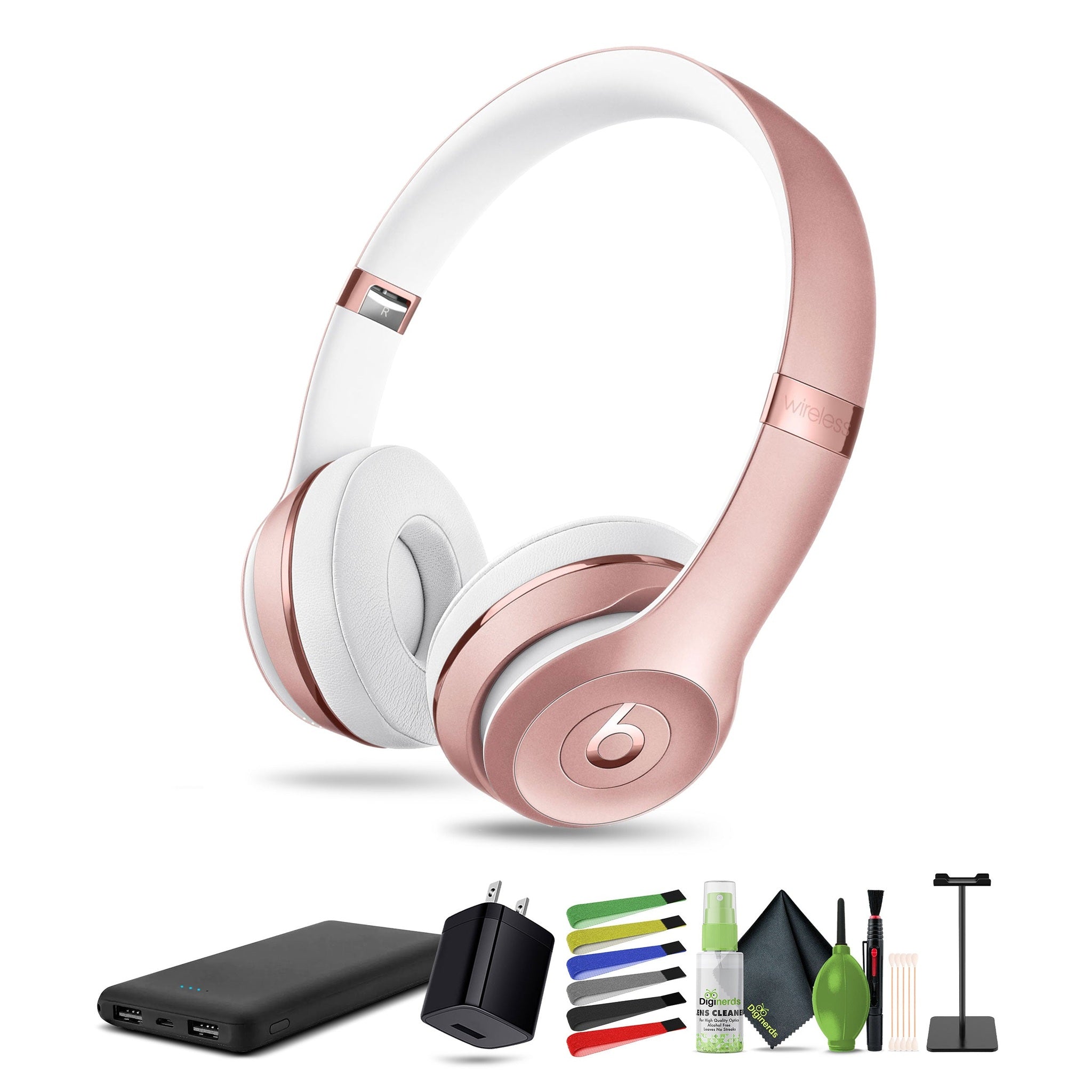 Beats by Dr. Dre Beats Solo3 Wireless On-Ear Headphones Rose Gold Bundle