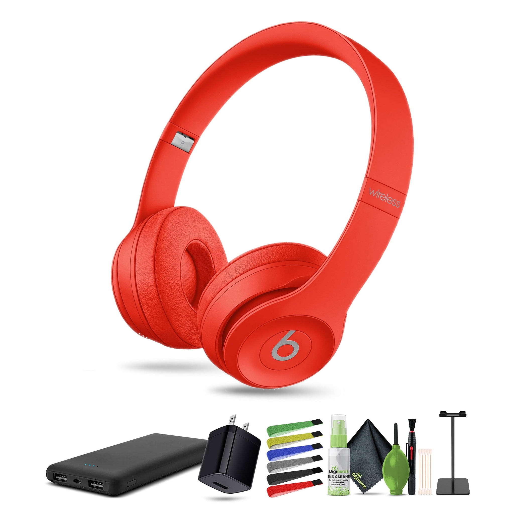 Beats by Dr. Dre Beats Solo3 Wireless On-Ear Headphones Citrus Red Bundle Beats