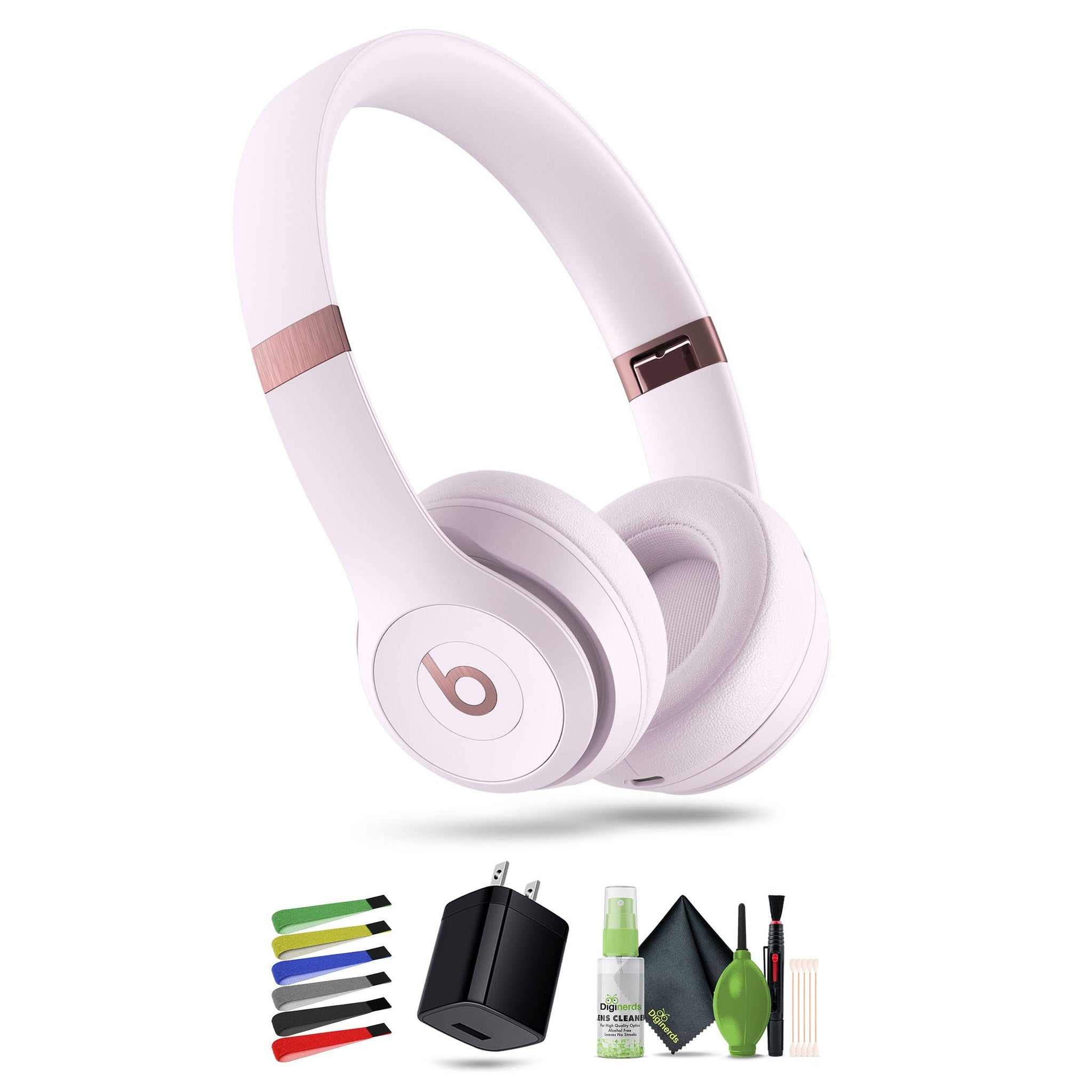 Beats Solo 4 Wireless On-Ear Headphones Cloud Pink Bundle With Accessories