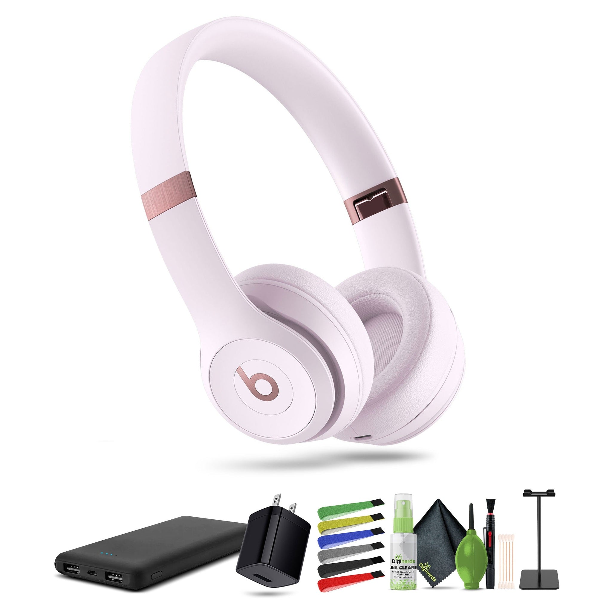 Beats by Dr. Dre Beats Solo 4 Wireless On-Ear Headphones Cloud Pink Bundle