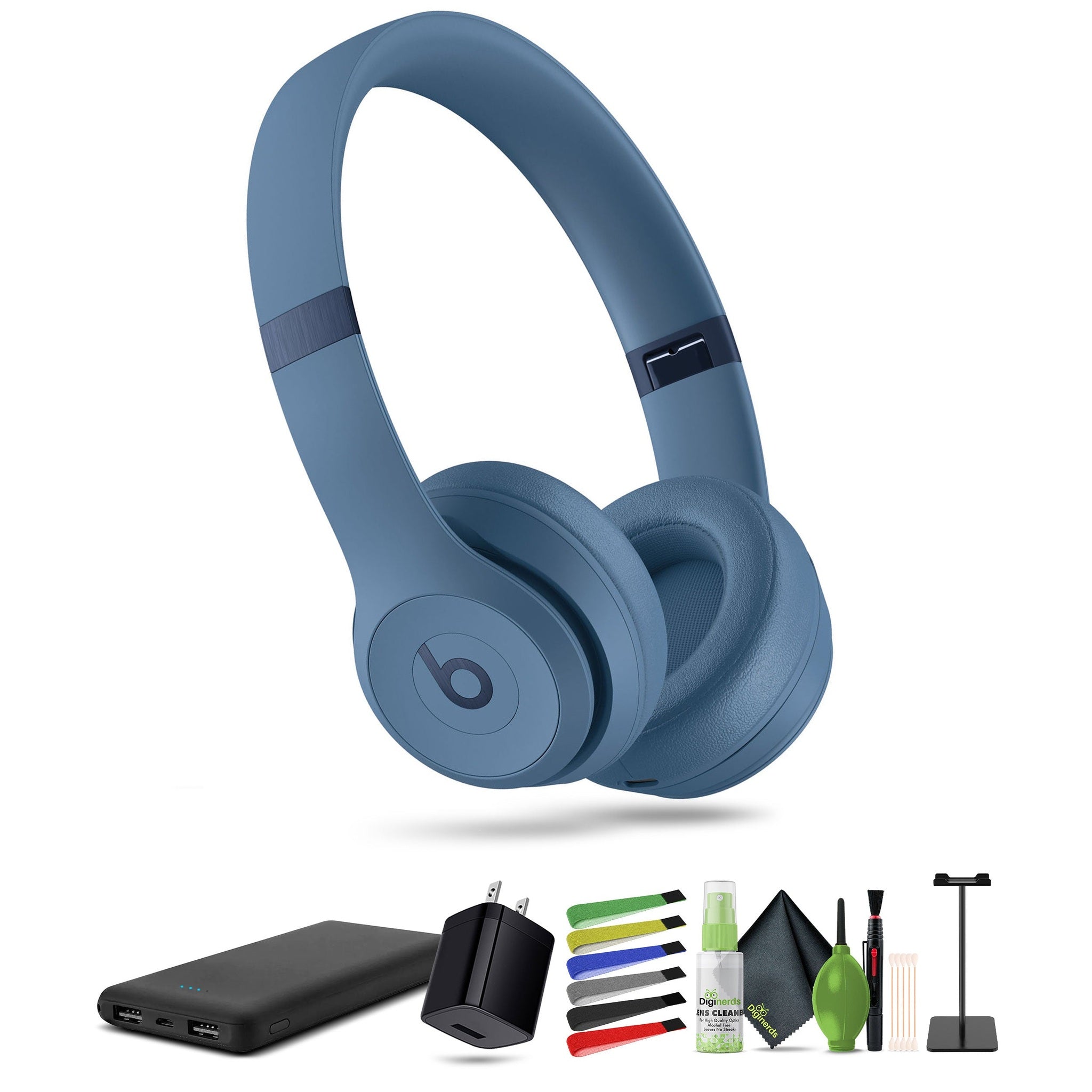 Beats by Dr. Dre Beats Solo 4 Wireless On-Ear Headphones Slate Blue Bundle Beats