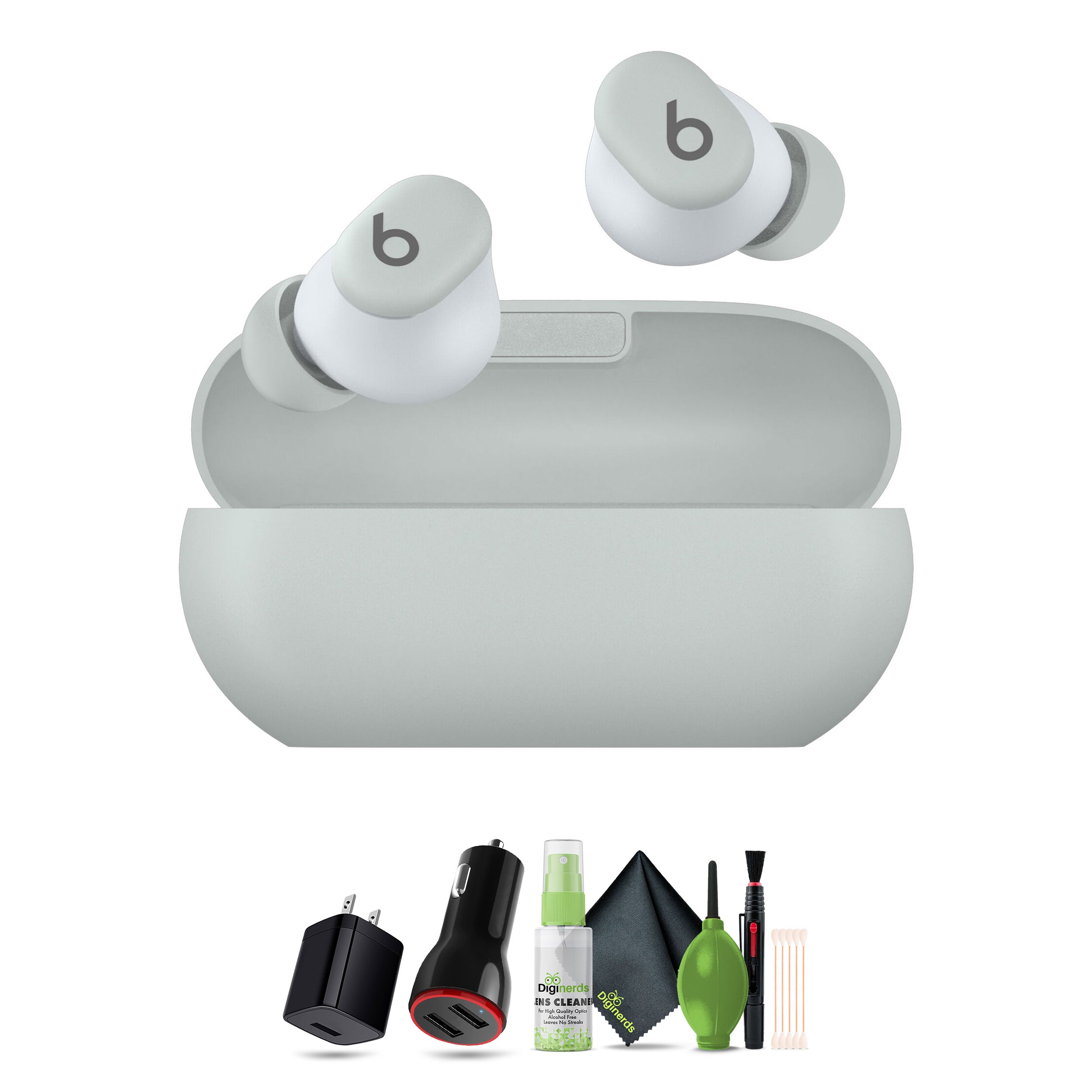 Beats by Dr. Dre Solo Buds, Wireless Bluetooth Earbuds Storm Gray Bundle With More Accessories