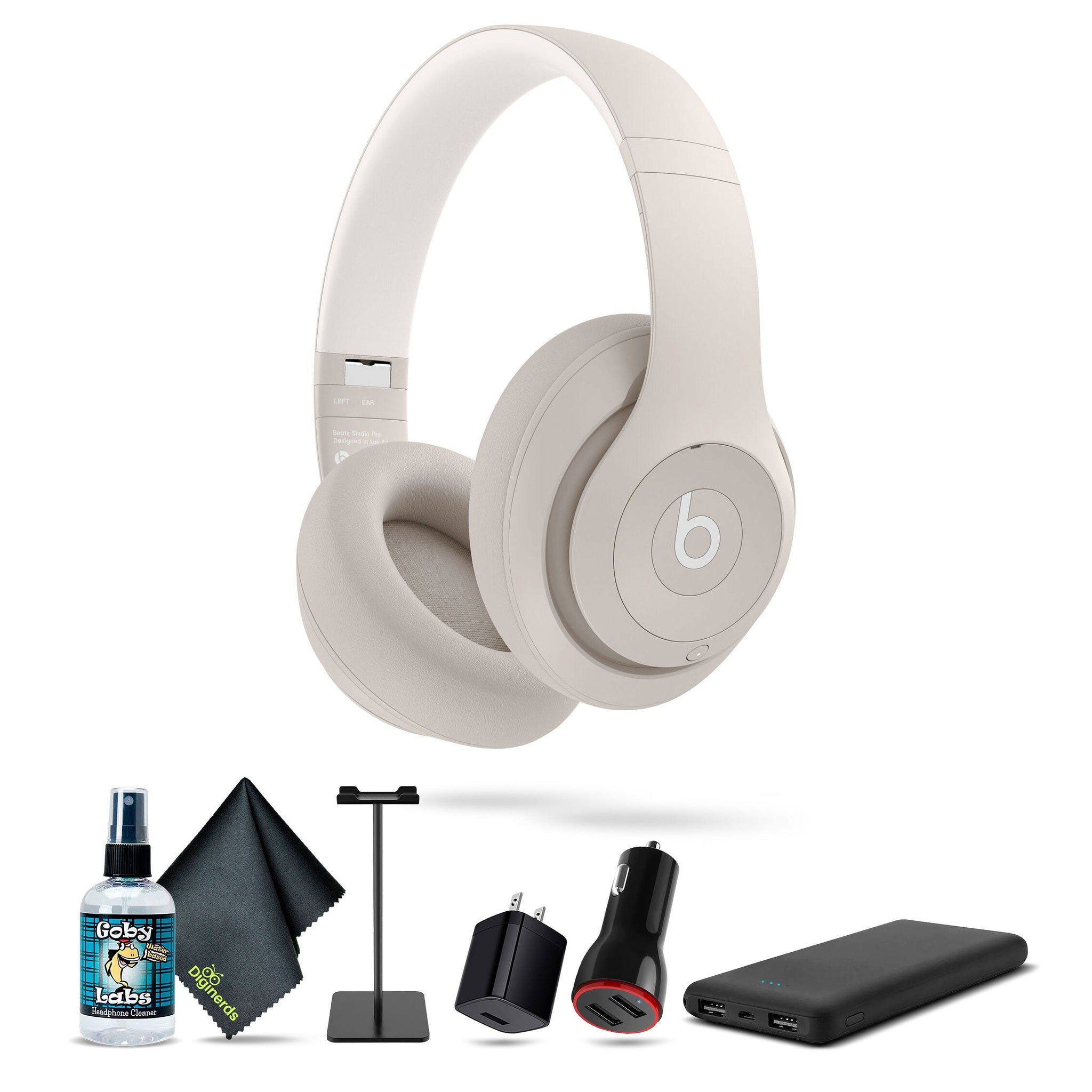 Beats by Dr. Dre Studio Pro Wireless Over-Ear Headphones Sandstone Bundle With Accessories Beats