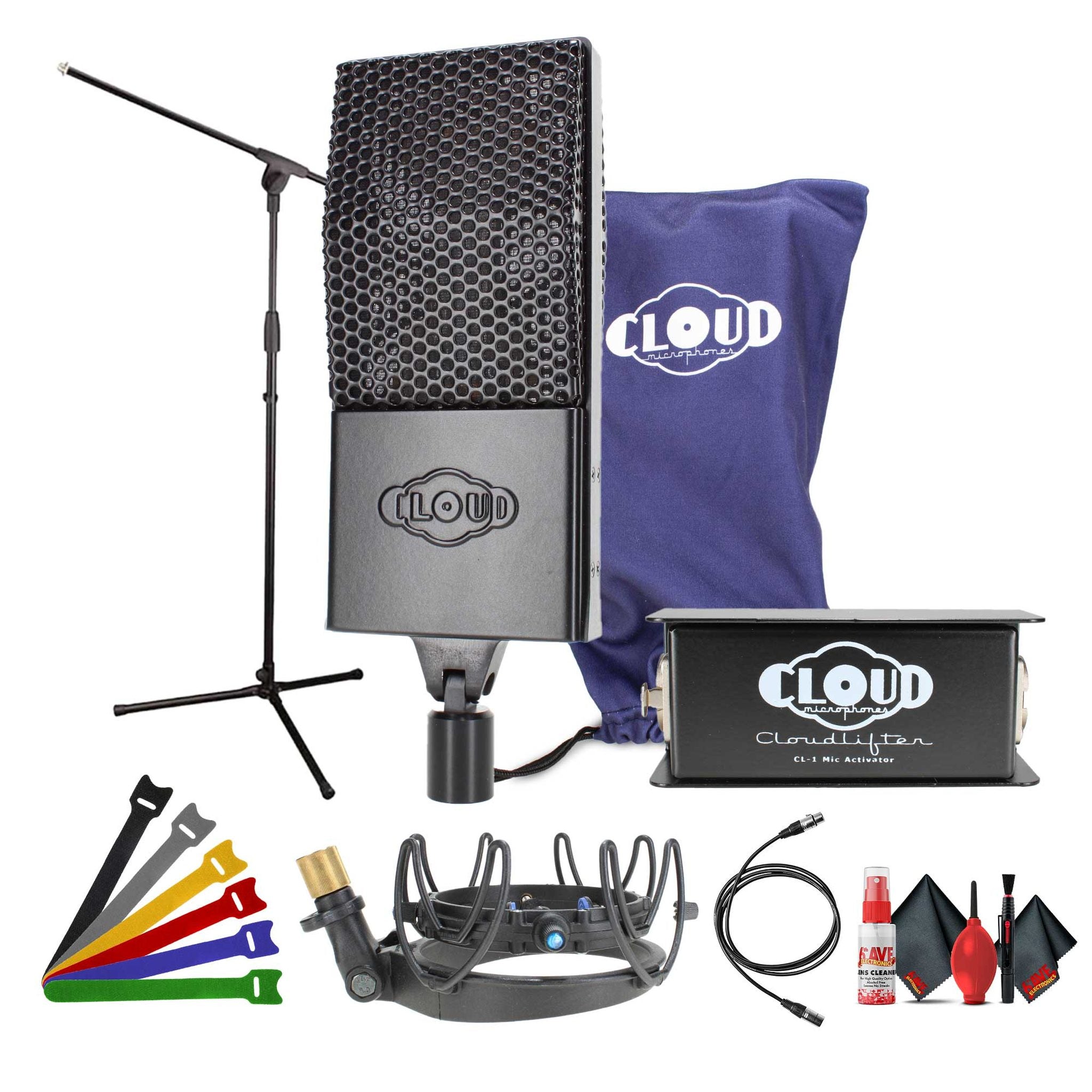 Cloud 44 Midnight Passive Ribbon Microphone + Cloudlifter for Professional Voice/Music Recording Cloud Microphones