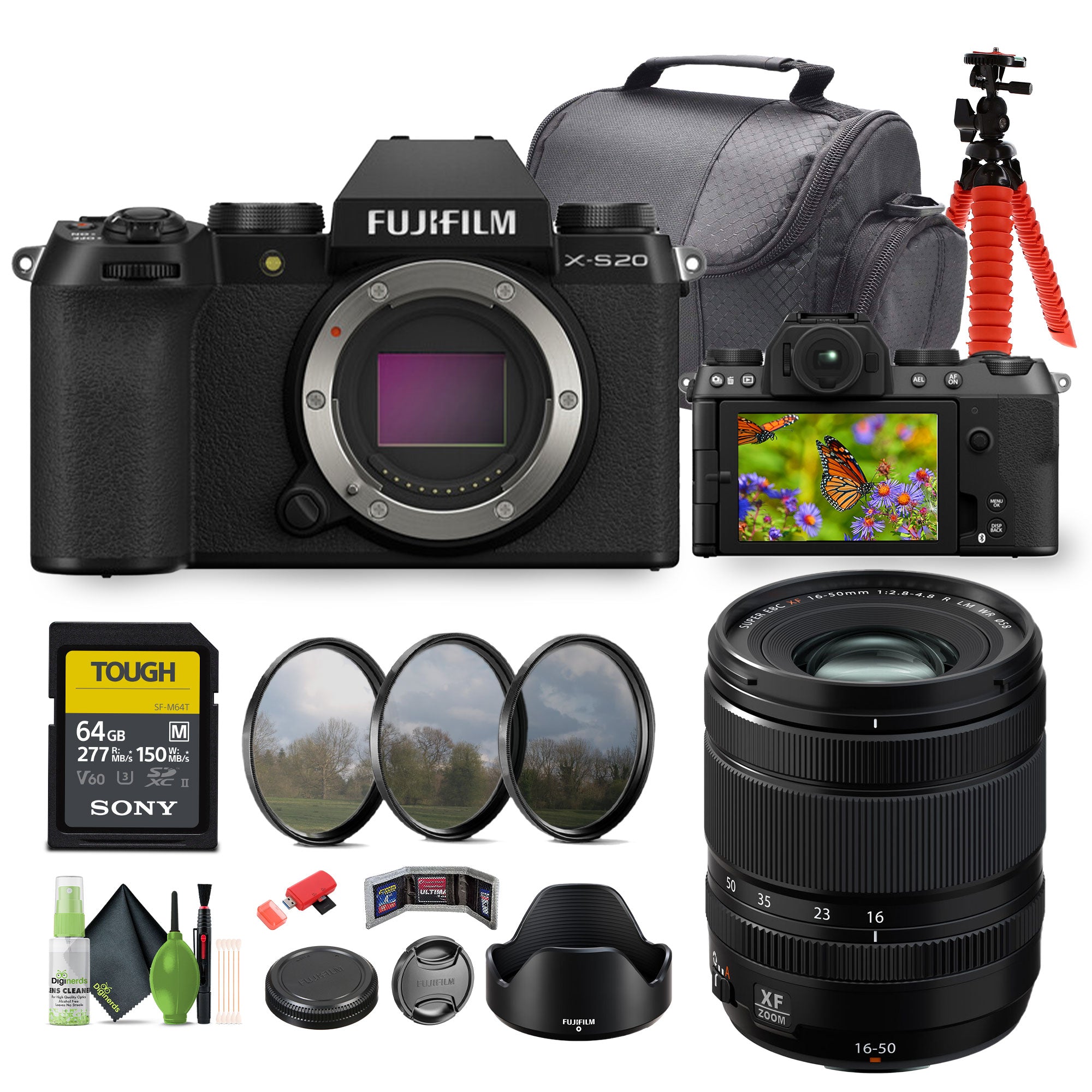 FUJIFILM XF 16-50mm f/2.8-4.8 R LM WR Lens + FUJIFILM X-S20 Mirrorless Camera