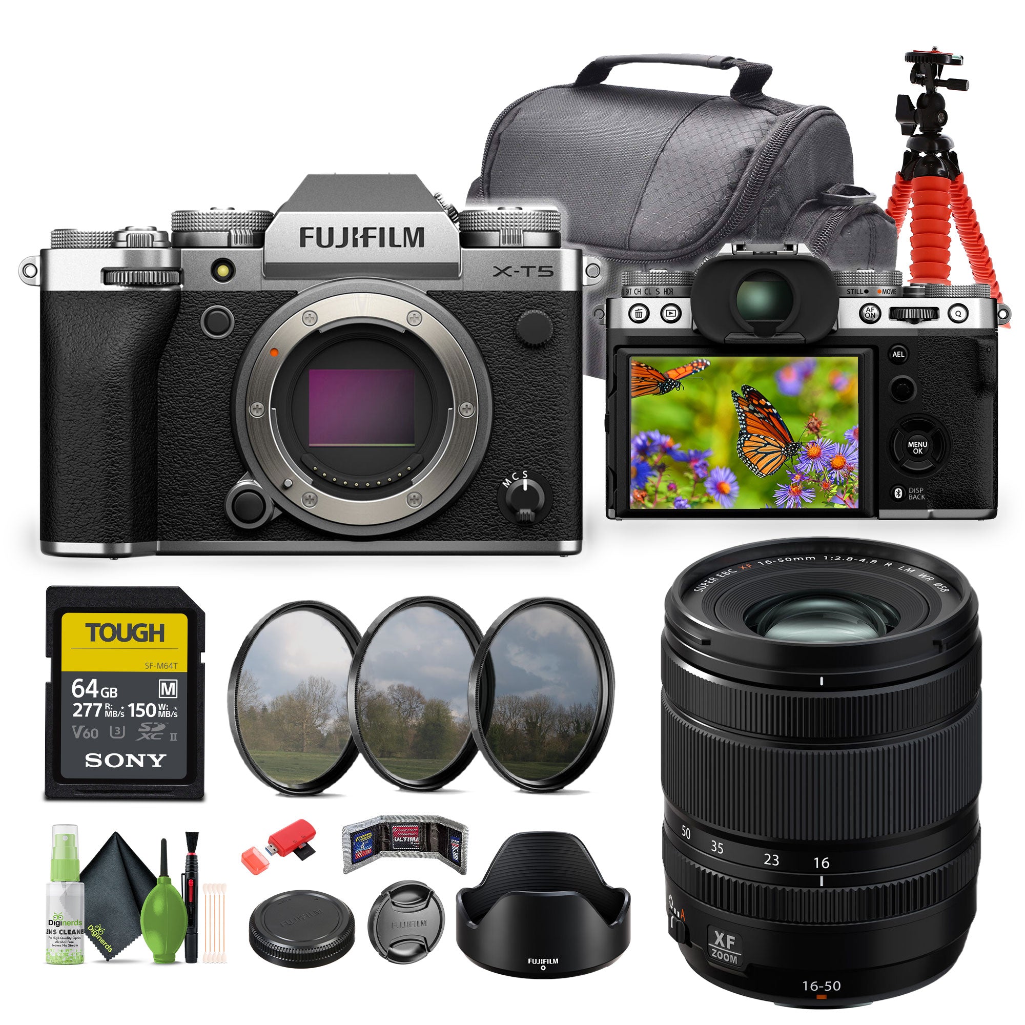 FUJIFILM XF 16-50mm f/2.8-4.8 R LM WR Lens + FUJIFILM X-T5 Mirrorless Camera