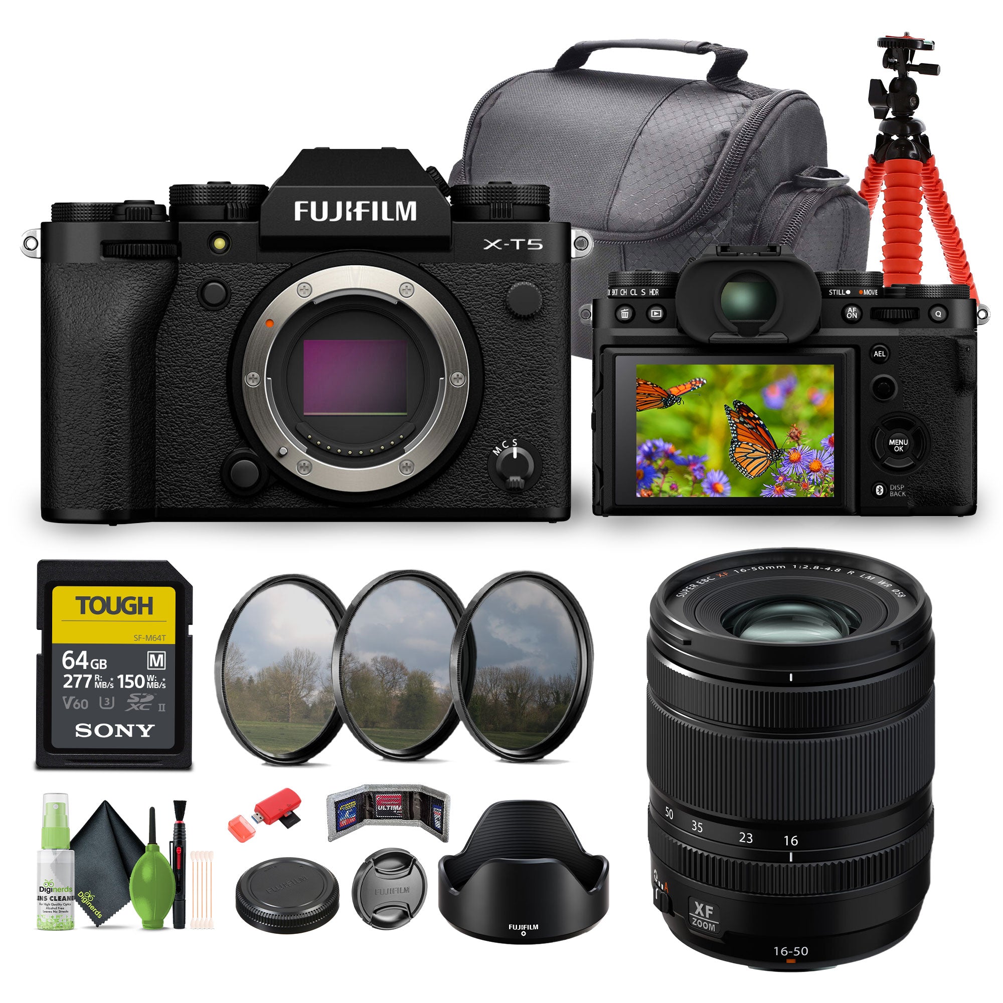 FUJIFILM XF 16-50mm f/2.8-4.8 R LM WR Lens + FUJIFILM X-T5 Mirrorless Camera