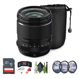 FUJIFILM XF 18mm f/1.4 R LM WR Lens, 32GB Memory Card, Bundle