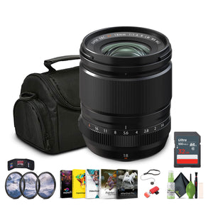 FUJIFILM XF 18mm f/1.4 R LM WR Lens, 32GB Memory Card, Bundle