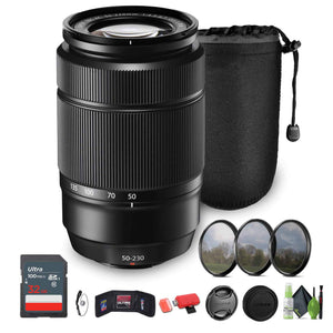 FUJIFILM XC 50-230mm f/4.5-6.7 OIS II Lens Black , 32GB Memory Card, Bundle