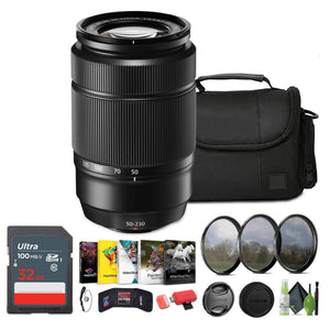 FUJIFILM XC 50-230mm f/4.5-6.7 OIS II Lens Black , 32GB Memory Card, Bundle