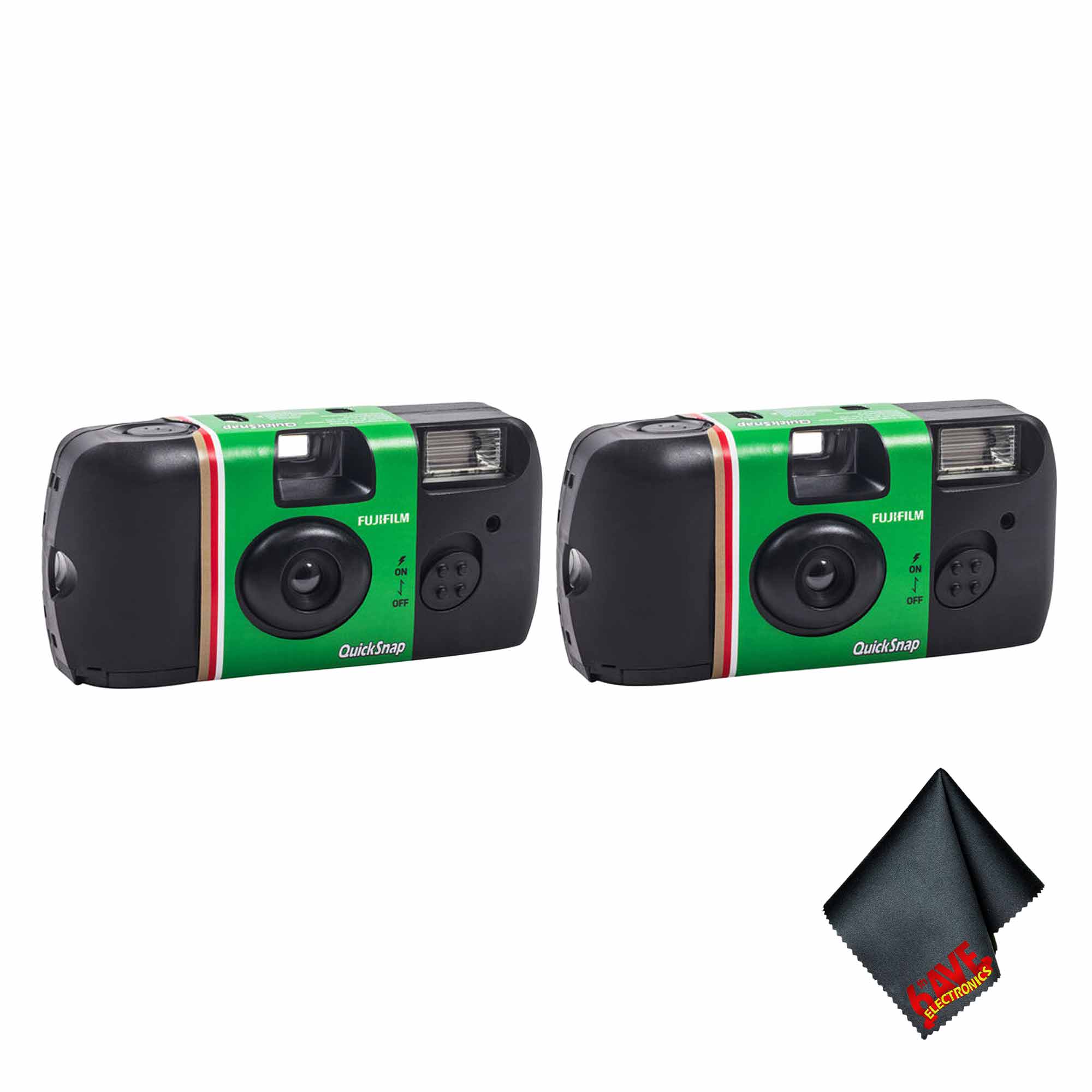 FUJIFILM QuickSnap Flash 400 Disposable Camera 27 Exposures, 2-Pack , Bundle