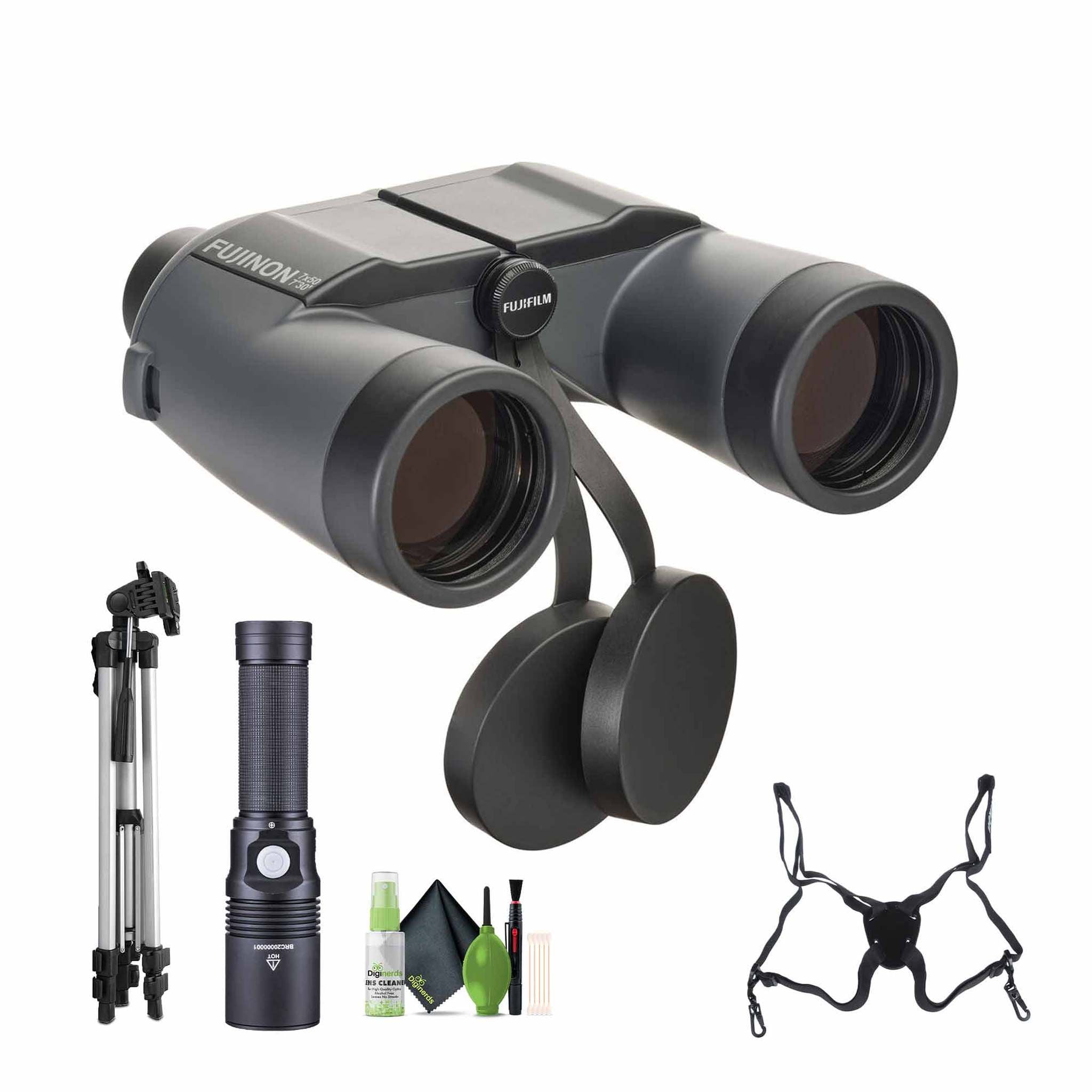Fujinon 7x50 WP-XL Mariner Binoculars, LED FLASHLIGHT, Tripod 72 INCH, Bundle