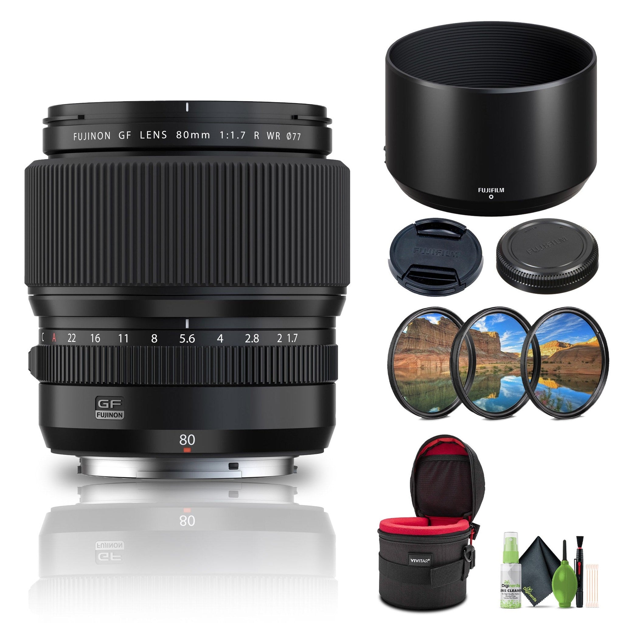 FUJIFILM GF 80mm f/1.7 R WR Lens FUJIFILM G Bundle Fujifilm