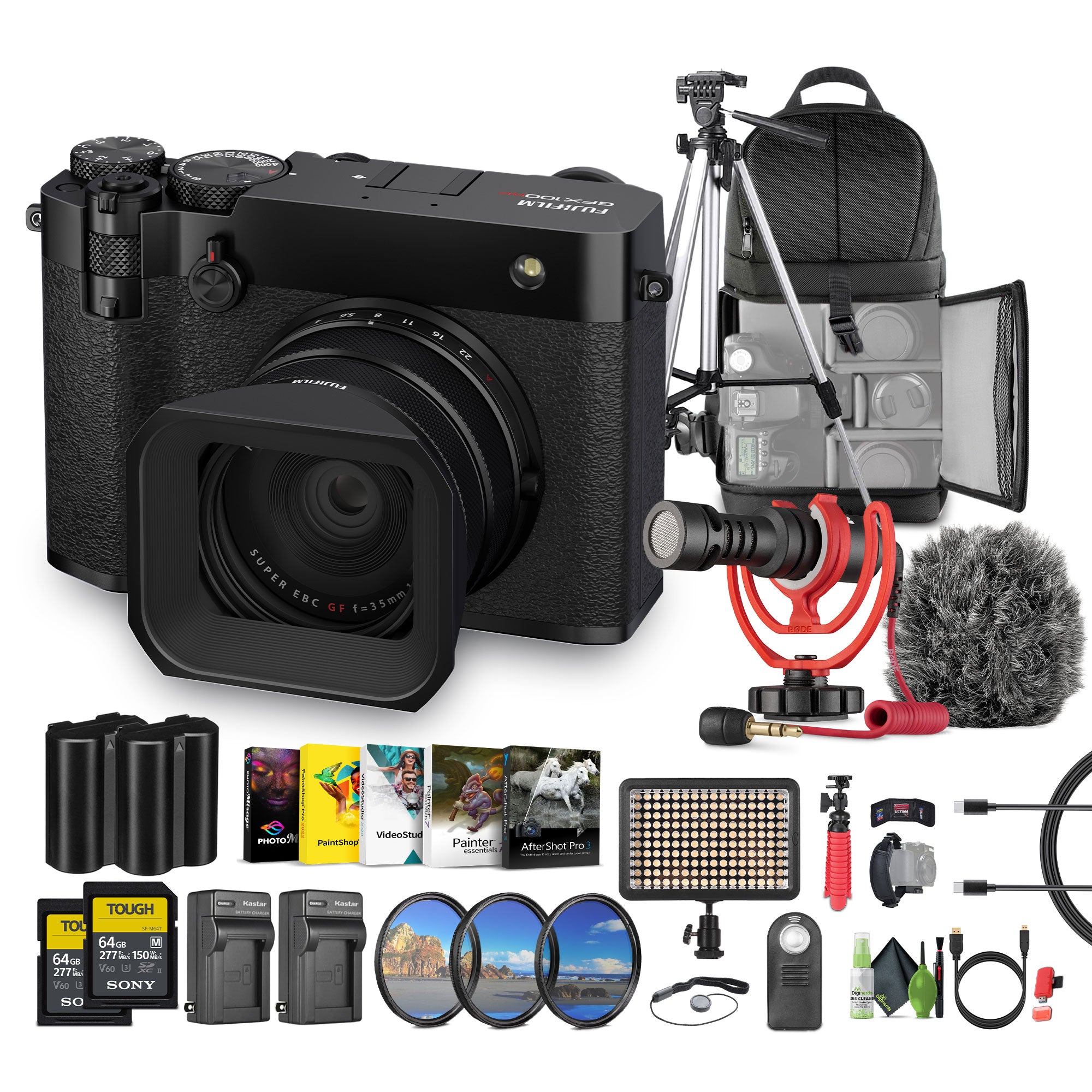 FUJIFILM GFX100RF 102MP Mirrorless Digital Camera Compact Rangefinder Style- Black