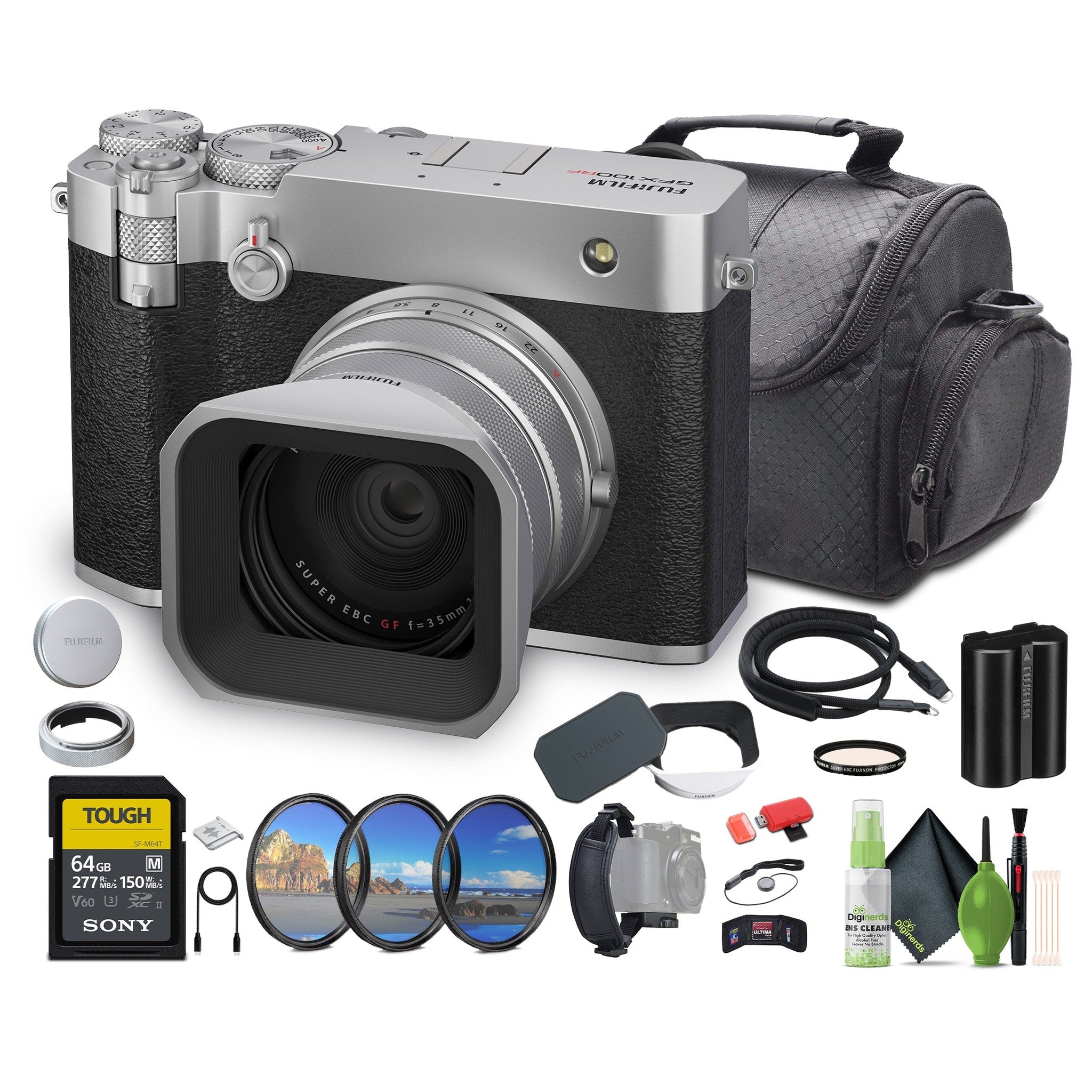 FUJIFILM GFX100RF 102MP Large Format Mirrorless Digital Camera Silver Fujifilm