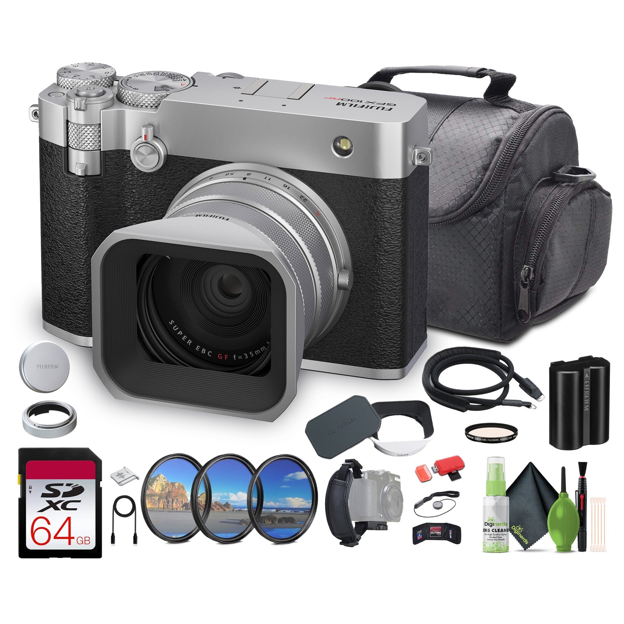 FUJIFILM GFX100RF 102MP Large Format Mirrorless Digital Camera Silver