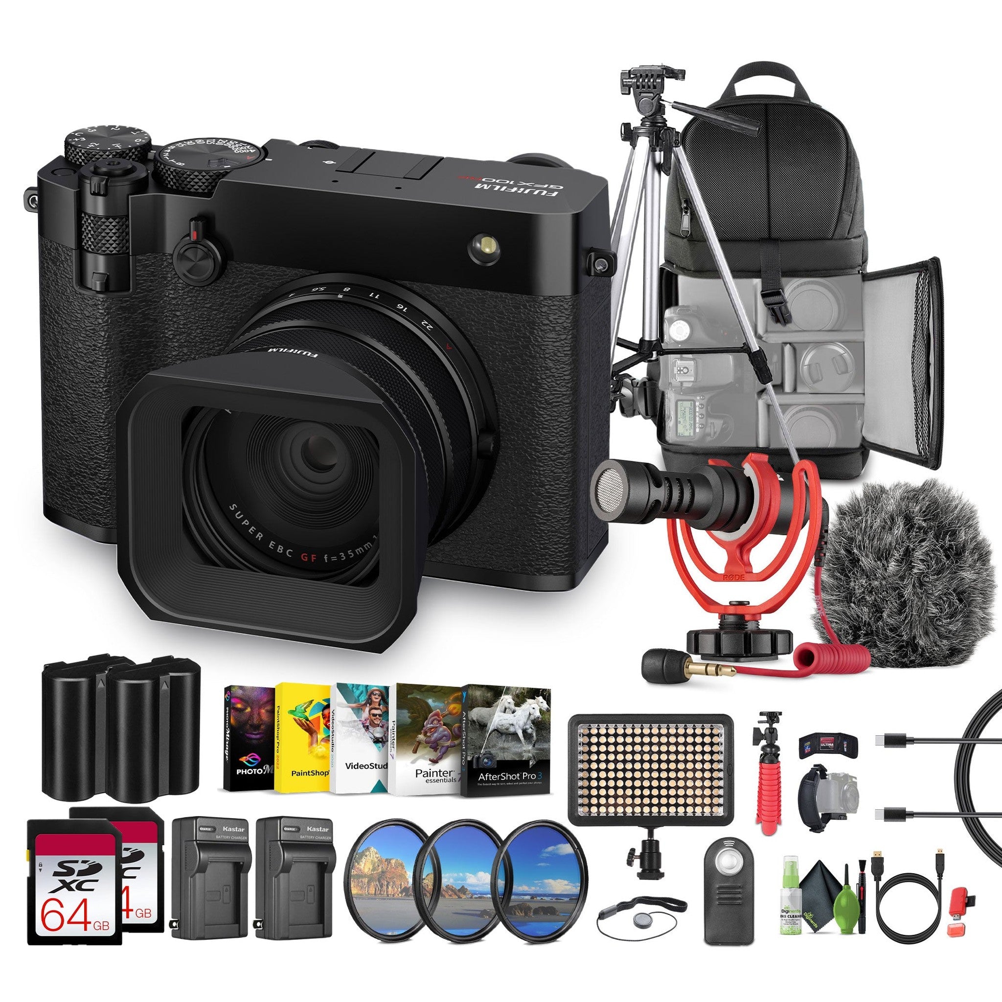 FUJIFILM GFX100RF 102MP Mirrorless Digital Camera Bundle + Accessories Silver