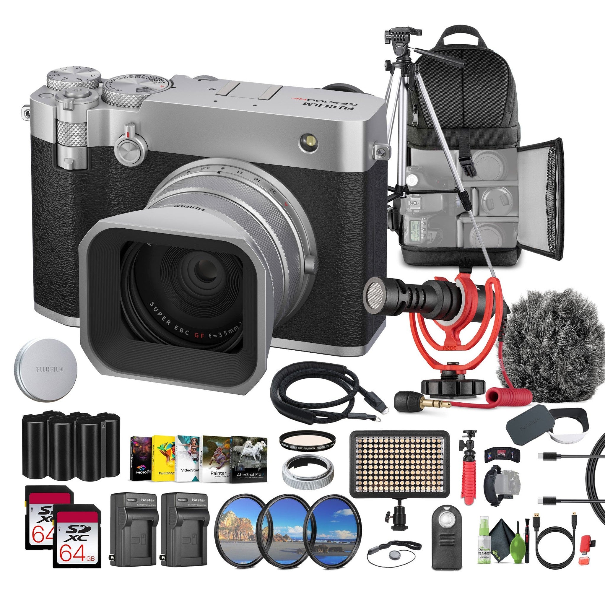 FUJIFILM GFX100RF 102MP Mirrorless Digital Camera Compact Rangefinder Style- Silver