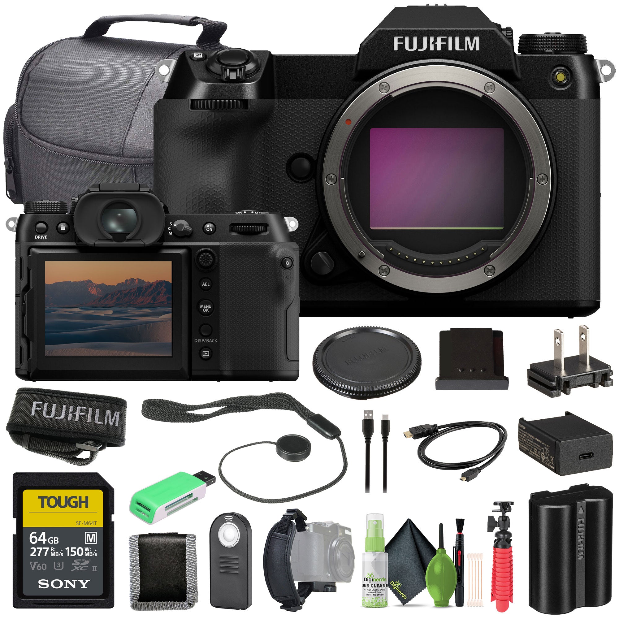 Fujifilm GFX100S II Mirrorless Medium Format Camera Body Bundle + Accessories