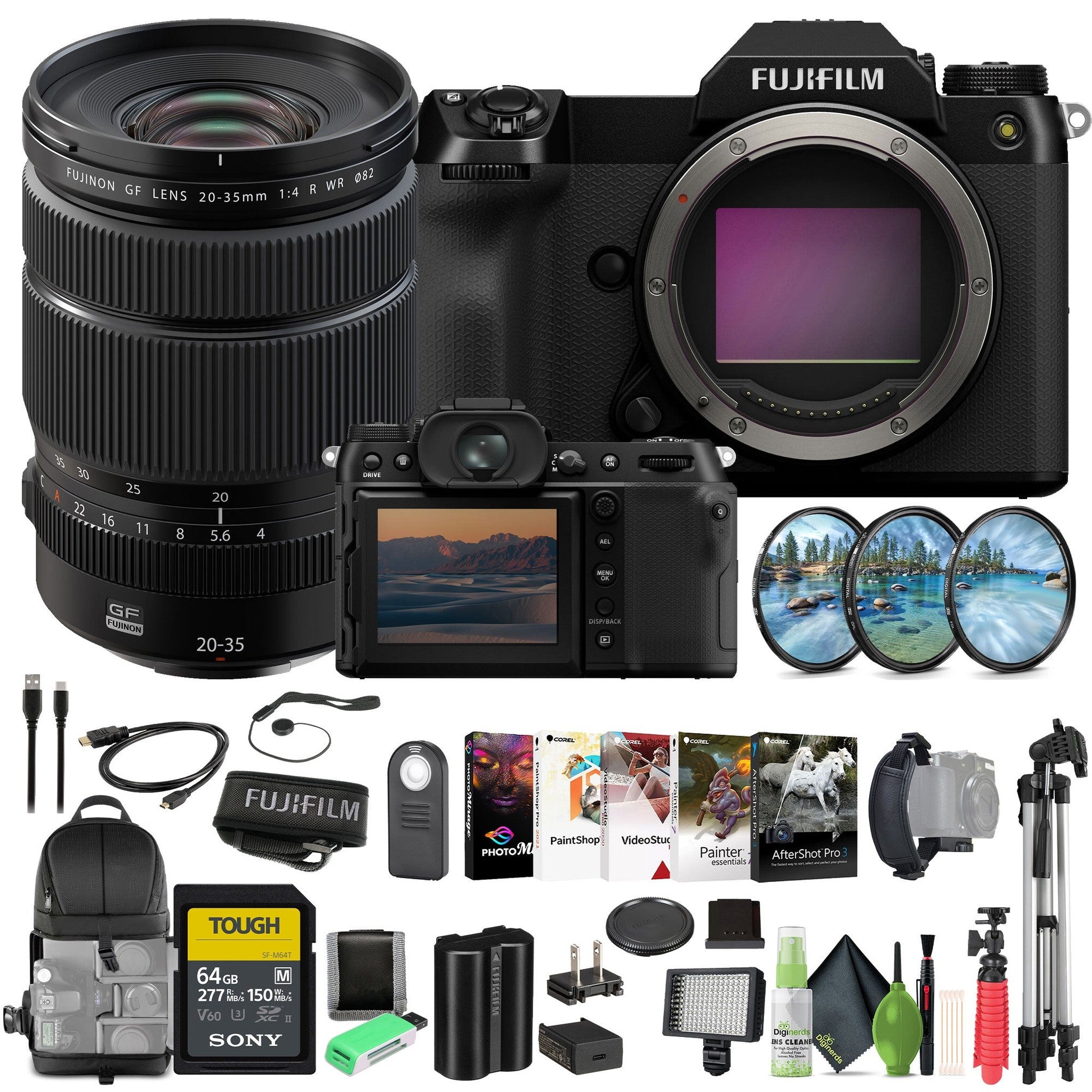 Fujifilm GFX100S II Mirrorless Medium Format Camera + GF 20-35mm f/4 R WR Lens