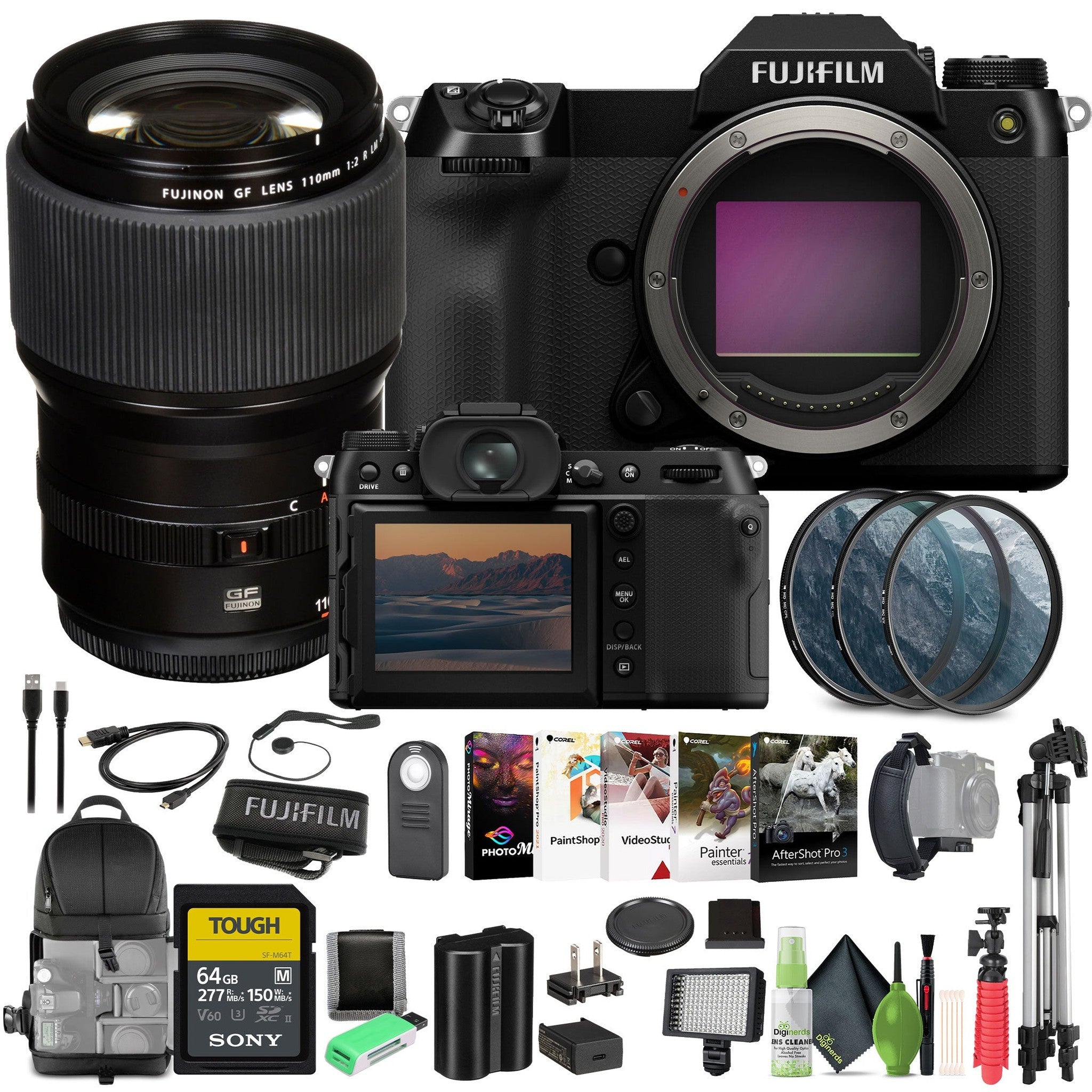 Fujifilm GFX100S II Mirrorless Medium Format Camera + GF 110mm f/2 R LM WR Lens