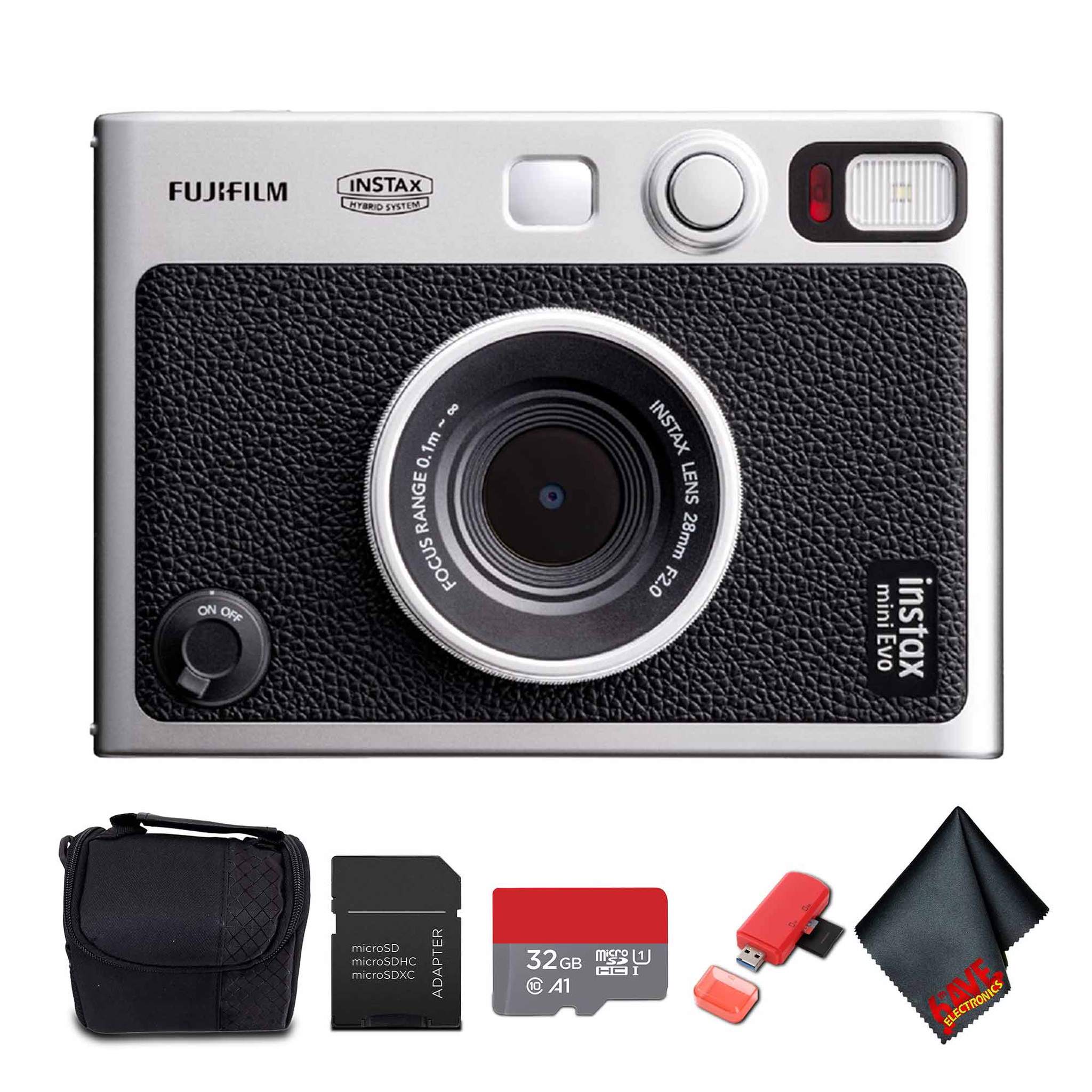 FUJIFILM INSTAX MINI EVO Hybrid Instant Camera Black , MICRO SD TO SD ADAPTER