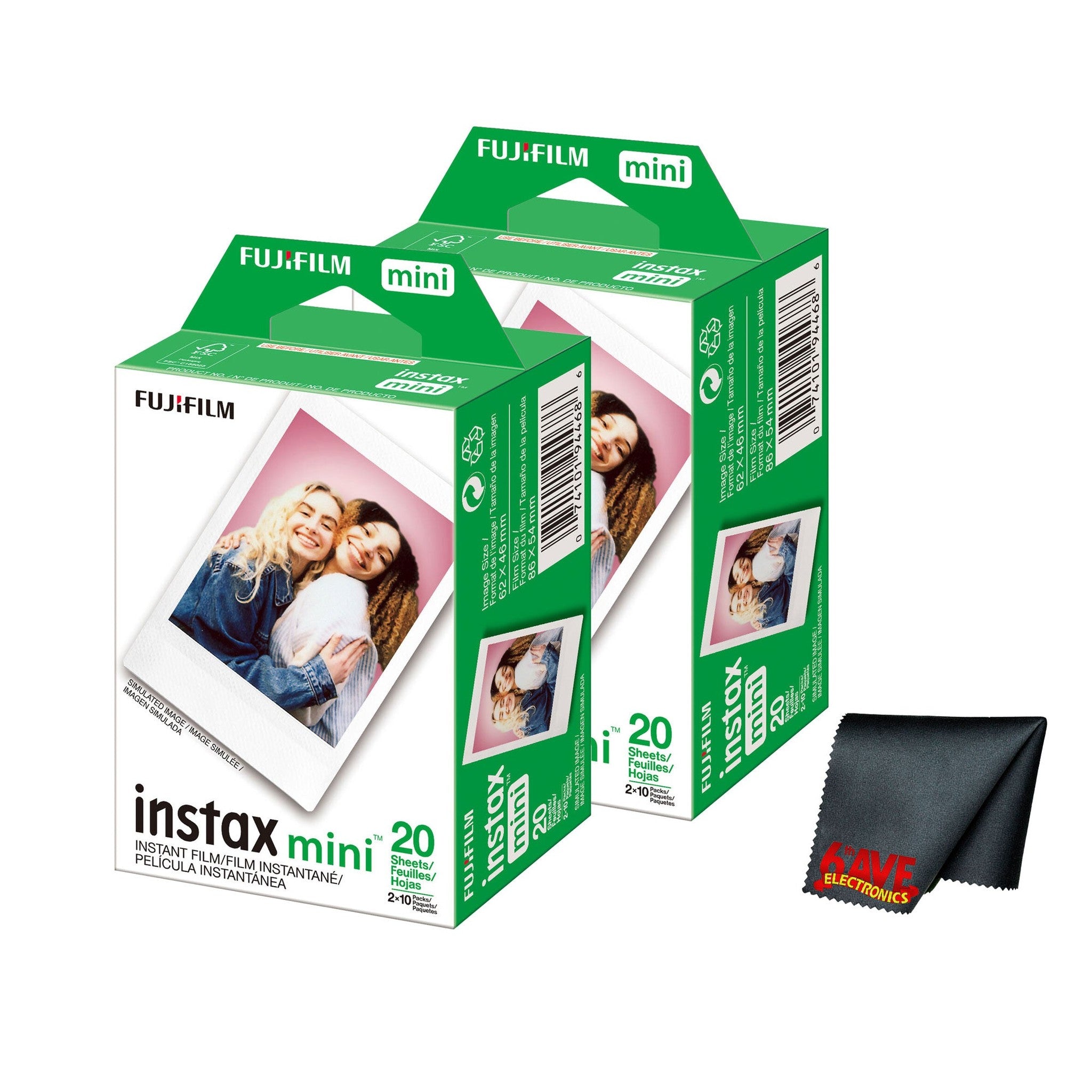 Fujifilm Instax Mini Instant Camera Film 40 Exposure + Cleaning Cloth Fujifilm