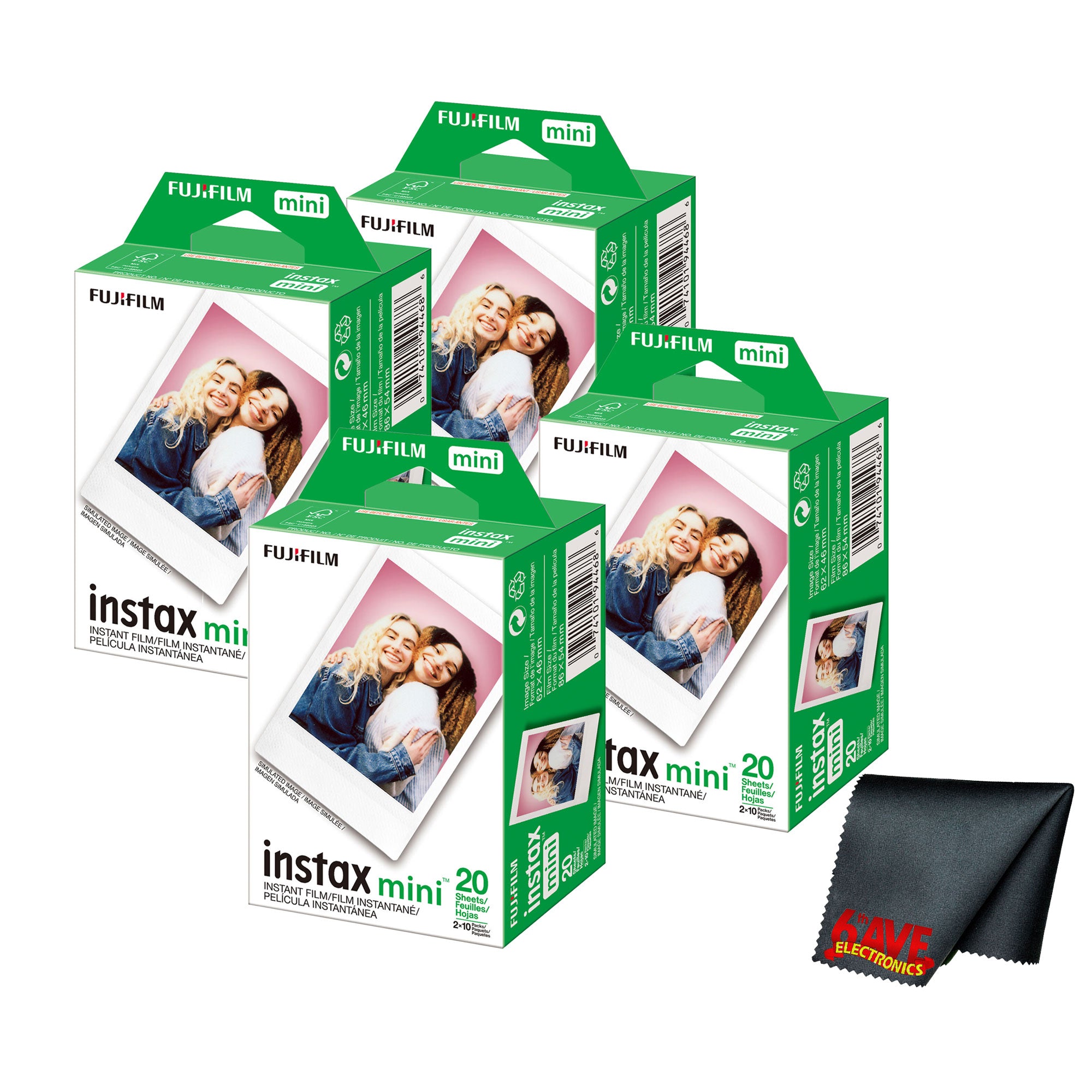 Fujifilm Instax Mini Instant Camera Film (80 Exposure) + Cleaning Cloth
