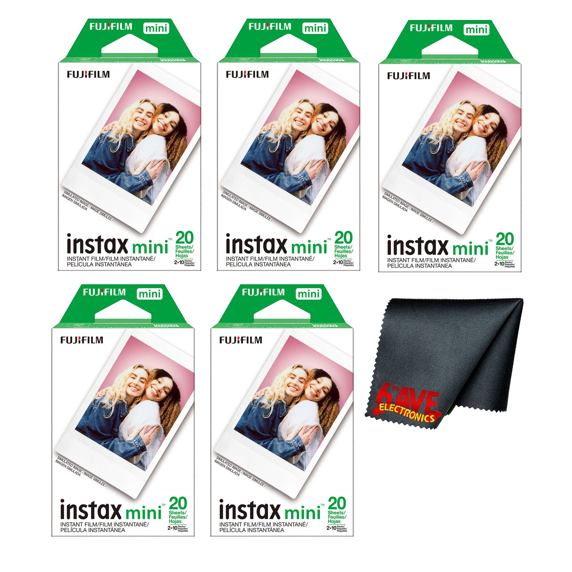 Fujifilm Instax Mini Instant Camera Film 100 Exposure + Cleaning Cloth