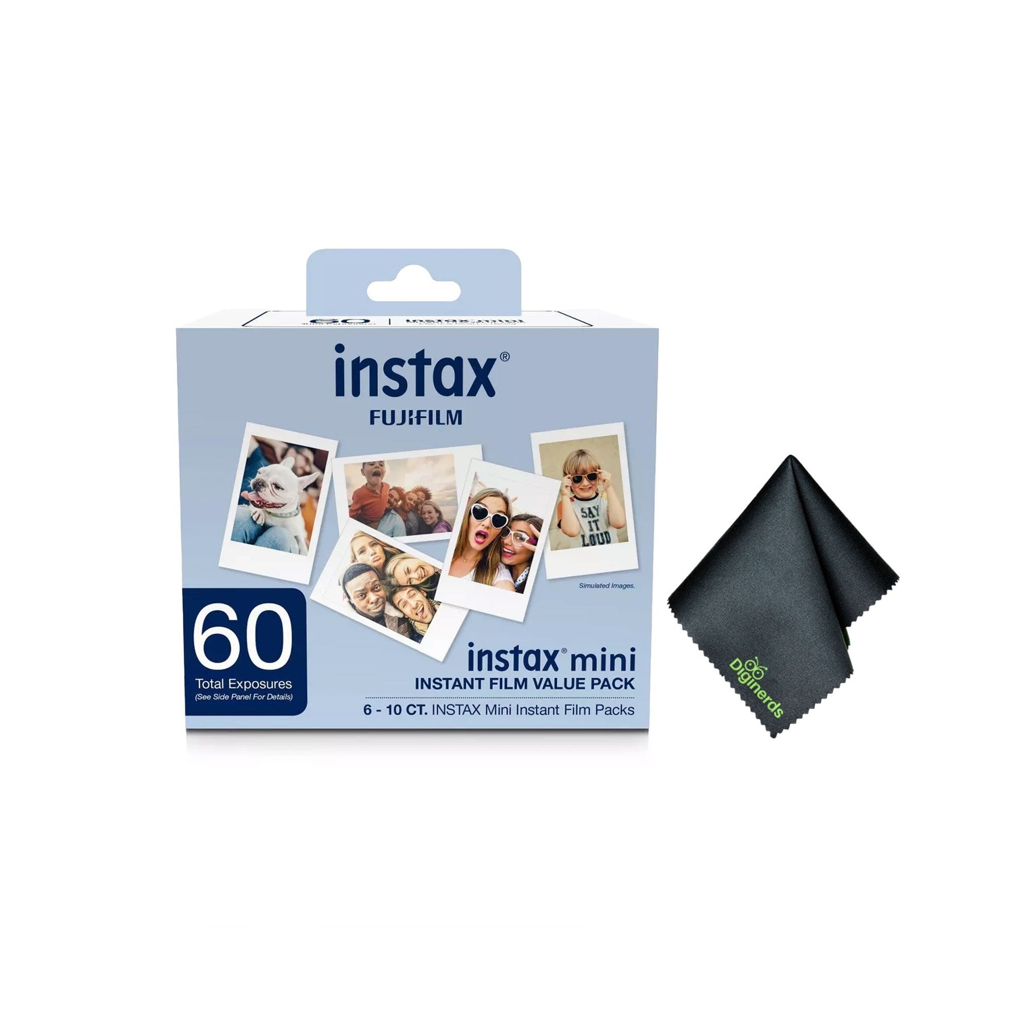 Fujifilm Instax Mini Value Pack Instant Film 60 Exposures + Cleaning Cloth