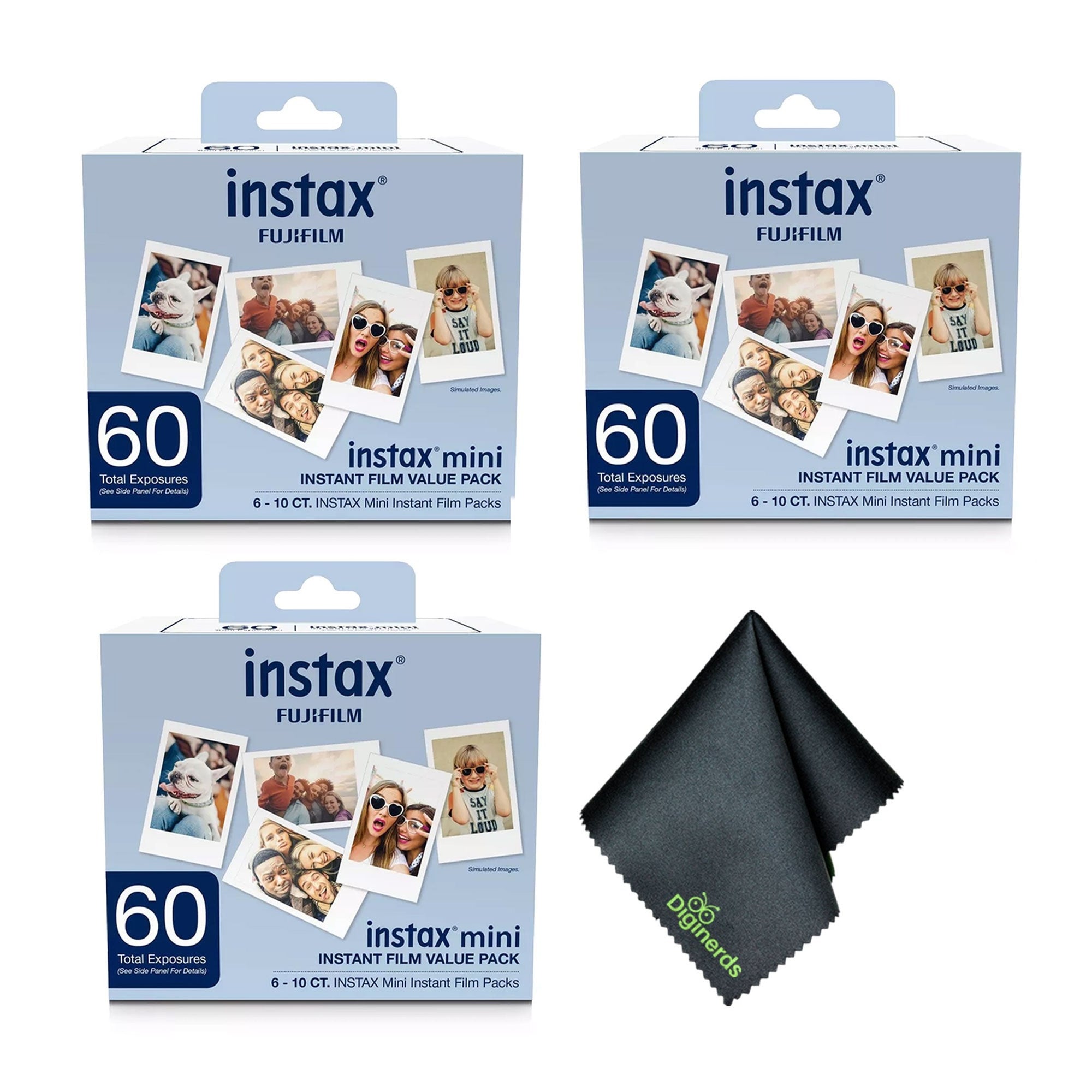 Fujifilm Instax Mini Value Pack Instant Film 180 Exposures + Cleaning Cloth