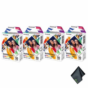 4xFUJIFILM INSTAX MINI Spray Art Instant Film 10 Exposures , Microfiber Cleaning Cloth, Bundle