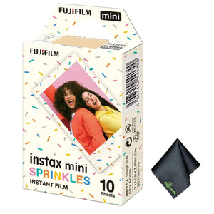 FUJIFILM INSTAX MINI Spinkles Instant Film 10 Exposures , Microfiber Cleaning Cloth, Bundle