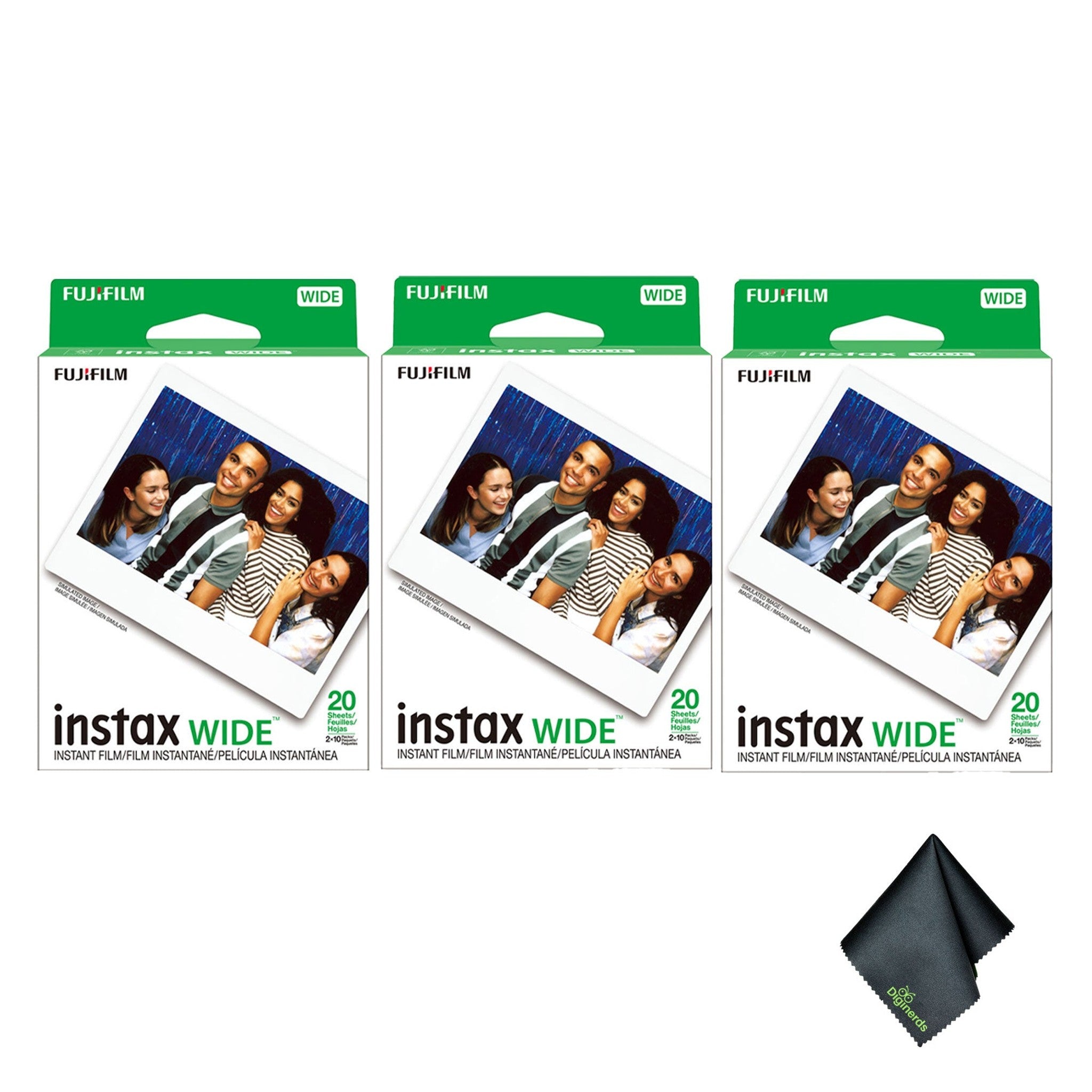 Fujifilm instax Wide Instant Film 60 Exposures + Microfiber Cleaning Cloth Fujifilm