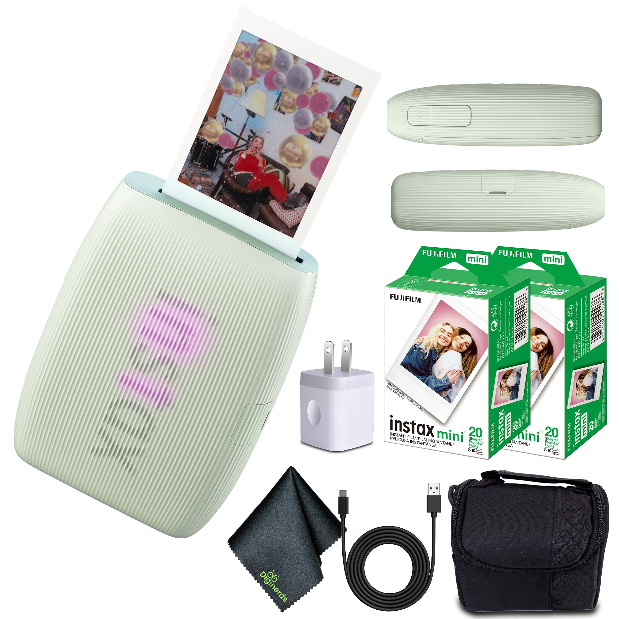 FUJIFILM INSTAX MINI LINK 3 Smartphone Printer Sage Green + 40 Instant Film