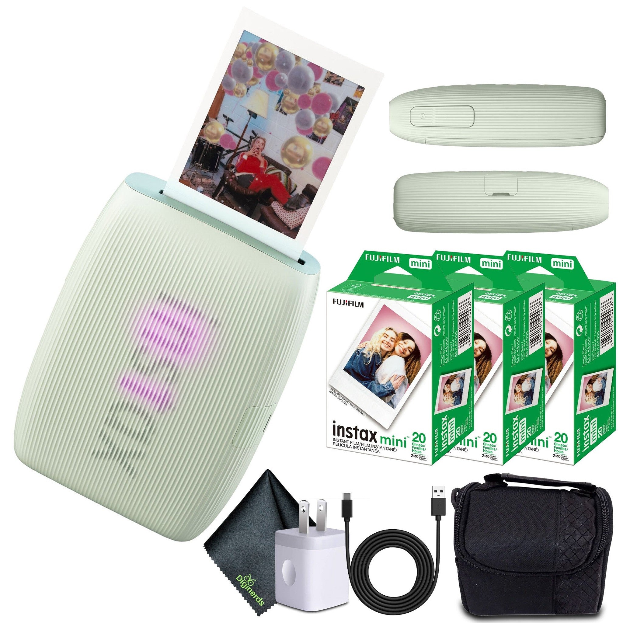 FUJIFILM INSTAX MINI LINK 3 Smartphone Printer Sage Green + 60 Instant Film Fujifilm