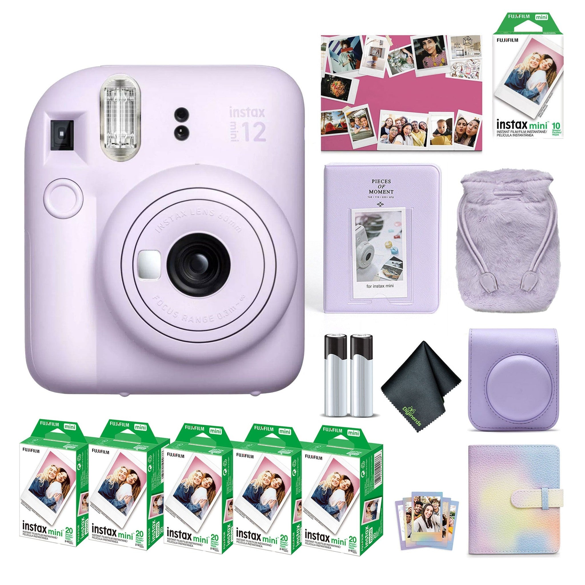 FUJIFILM INSTAX MINI 12 Instant Film Holiday Camera- Purple + 40 Instant Film Fujifilm