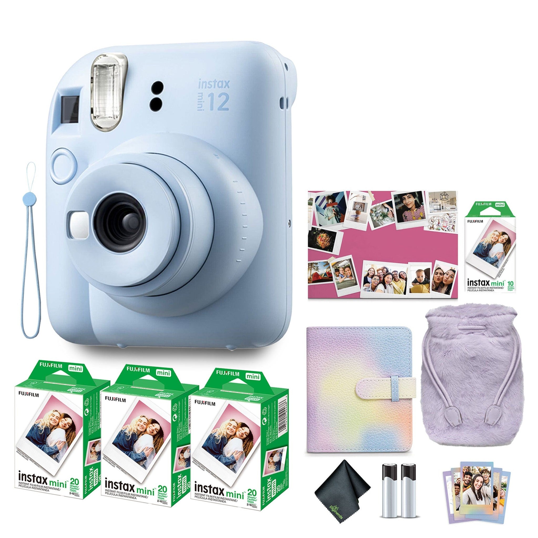 FUJIFILM INSTAX MINI 12 Instant Film Holiday Camera Bundle Pastel Blue 2024 Fujifilm