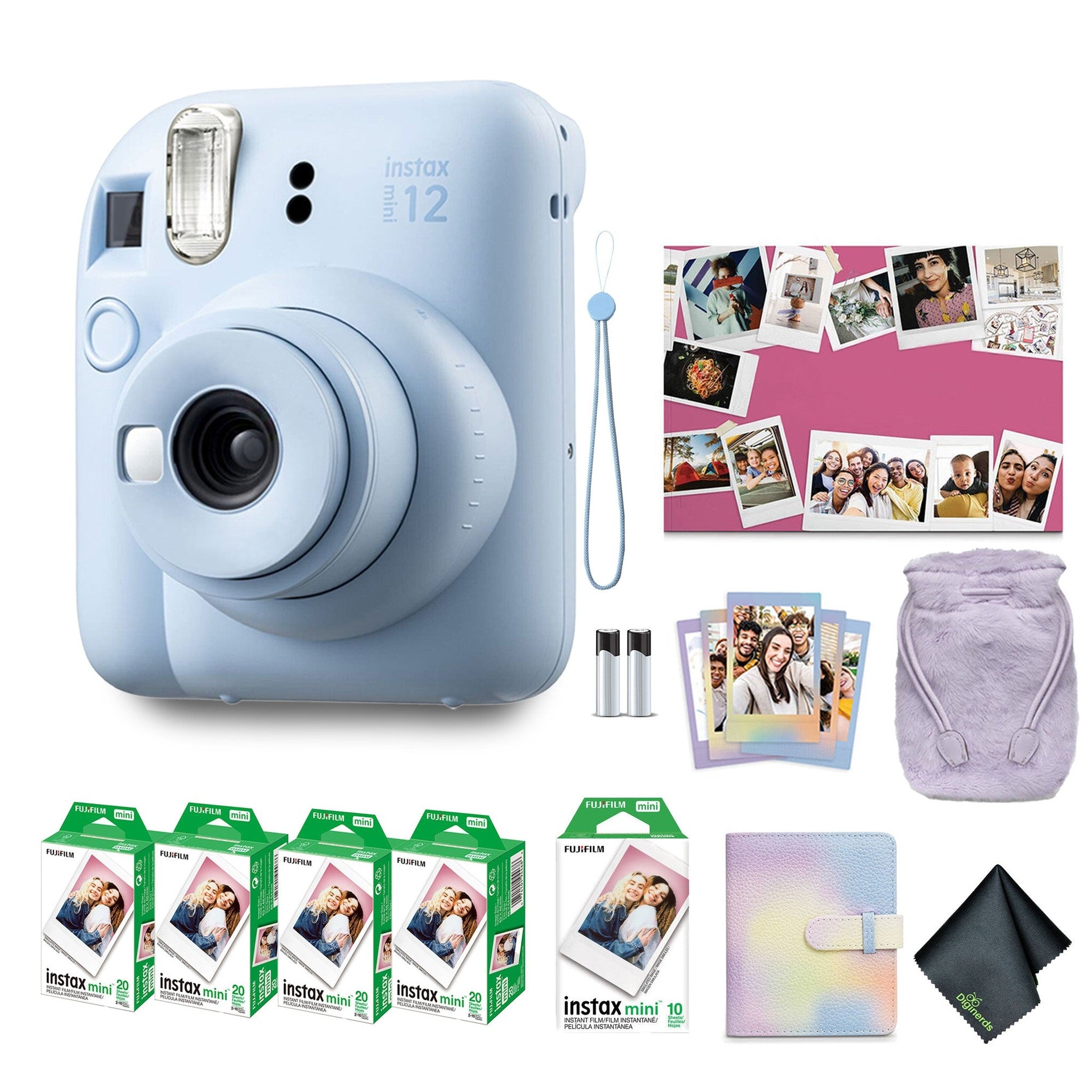 FUJIFILM INSTAX MINI 12 Instant Film Holiday Camera Bundle Pastel Blue 2024 Fujifilm