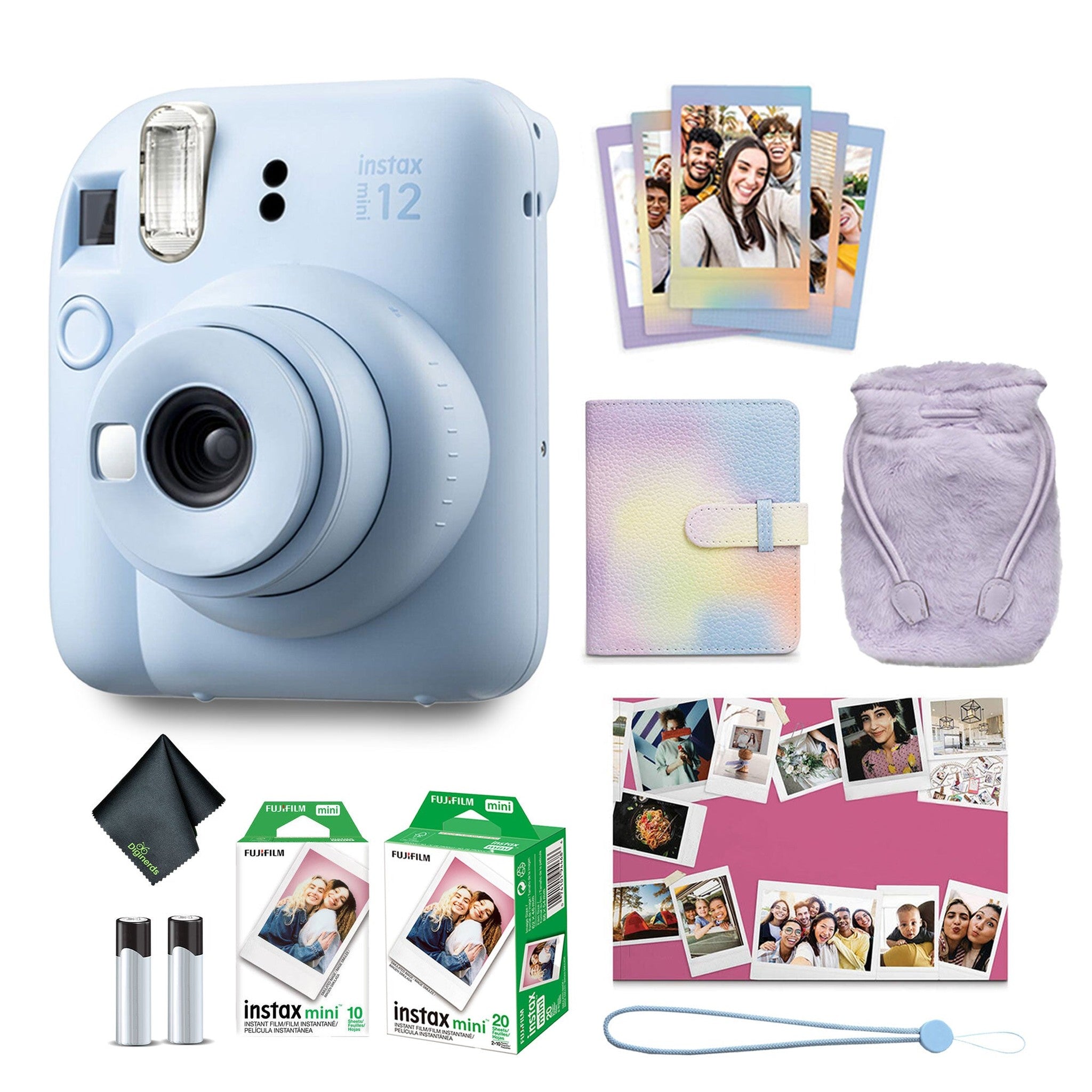 FUJIFILM INSTAX MINI 12 Instant Film Holiday Camera Bundle Pastel Blue 2024 Fujifilm