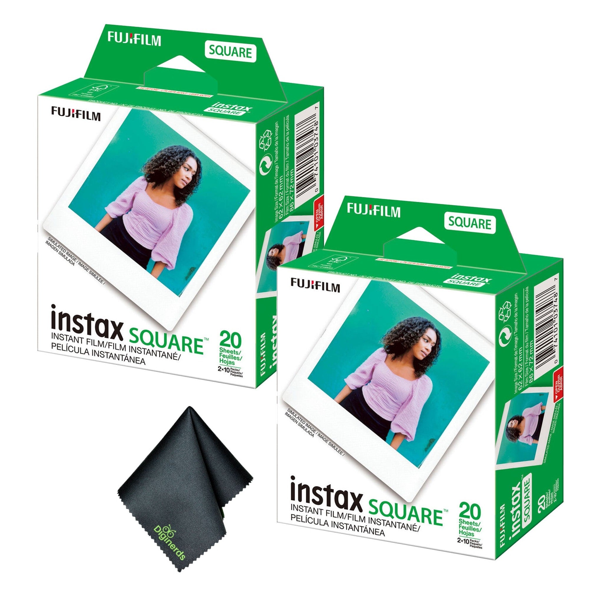 Fujifilm instax SQUARE Instant Film 40 Exposures + Microfiber Cleaning Cloth Fujifilm