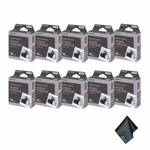 10xFUJIFILM INSTAX SQUARE Monochrome Instant Film 10 Exposures , Microfiber Cleaning Cloth, Bundle