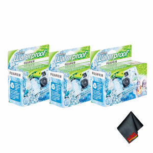3xFUJIFILM QuickSnap 800 Waterproof 35mm Disposable Camera 27 Exposures ,Bundle