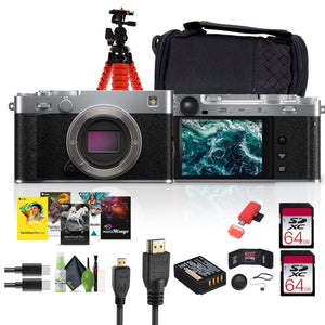 FUJIFILM X-E5 Mirrorless Digital Camera Silver , 2x 64GB Memory Card