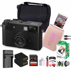 FUJIFILM X Digital Camera Black , MINI LINK 3 Smartphone Printer Rose Pink