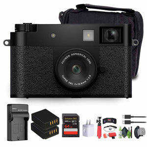 FUJIFILM X half Digital Camera Black , SOFT CASE-SMALL, USB Card Reader,Bundle